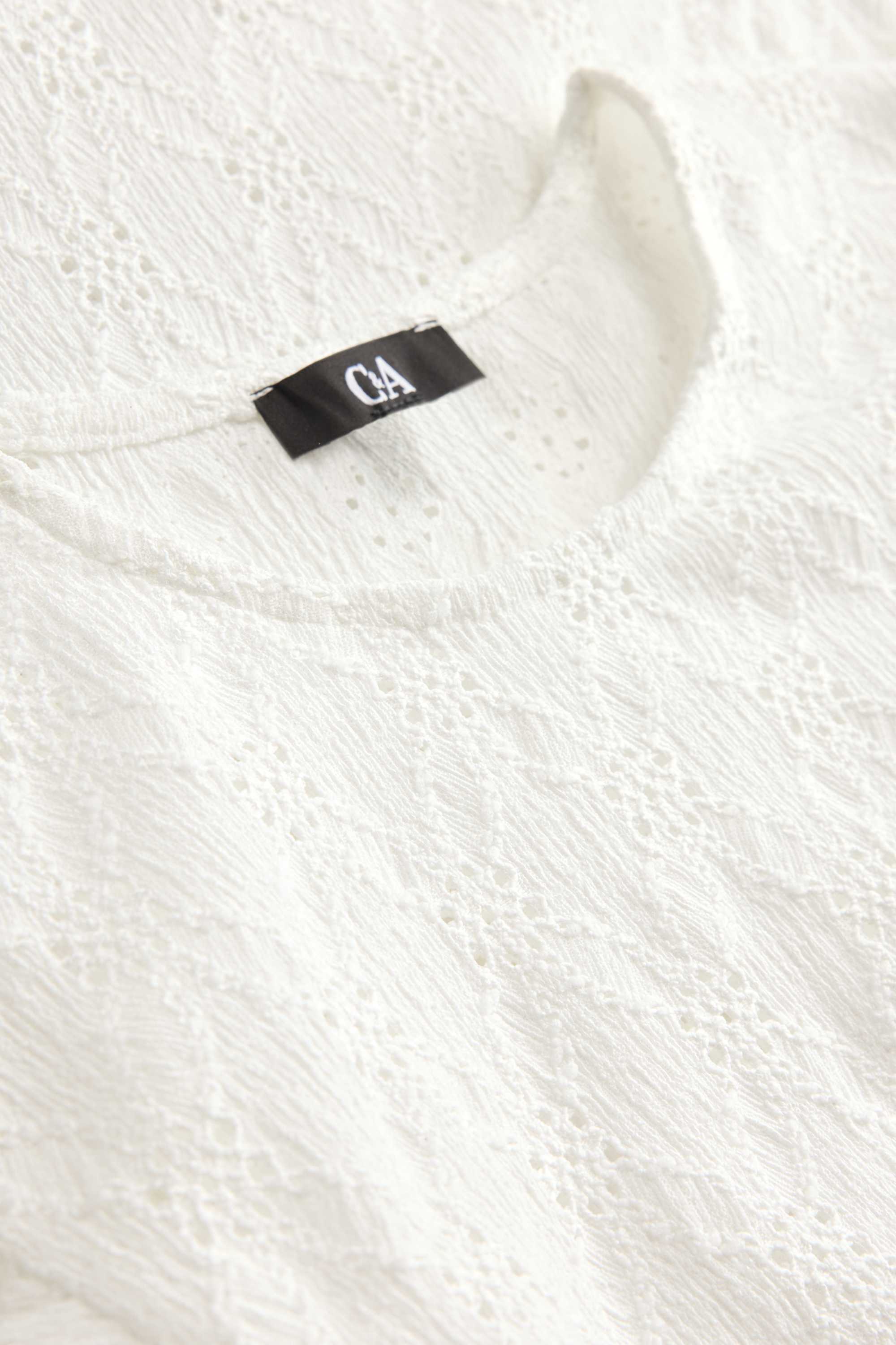 T-shirt - regular fit - broderie anglaise white