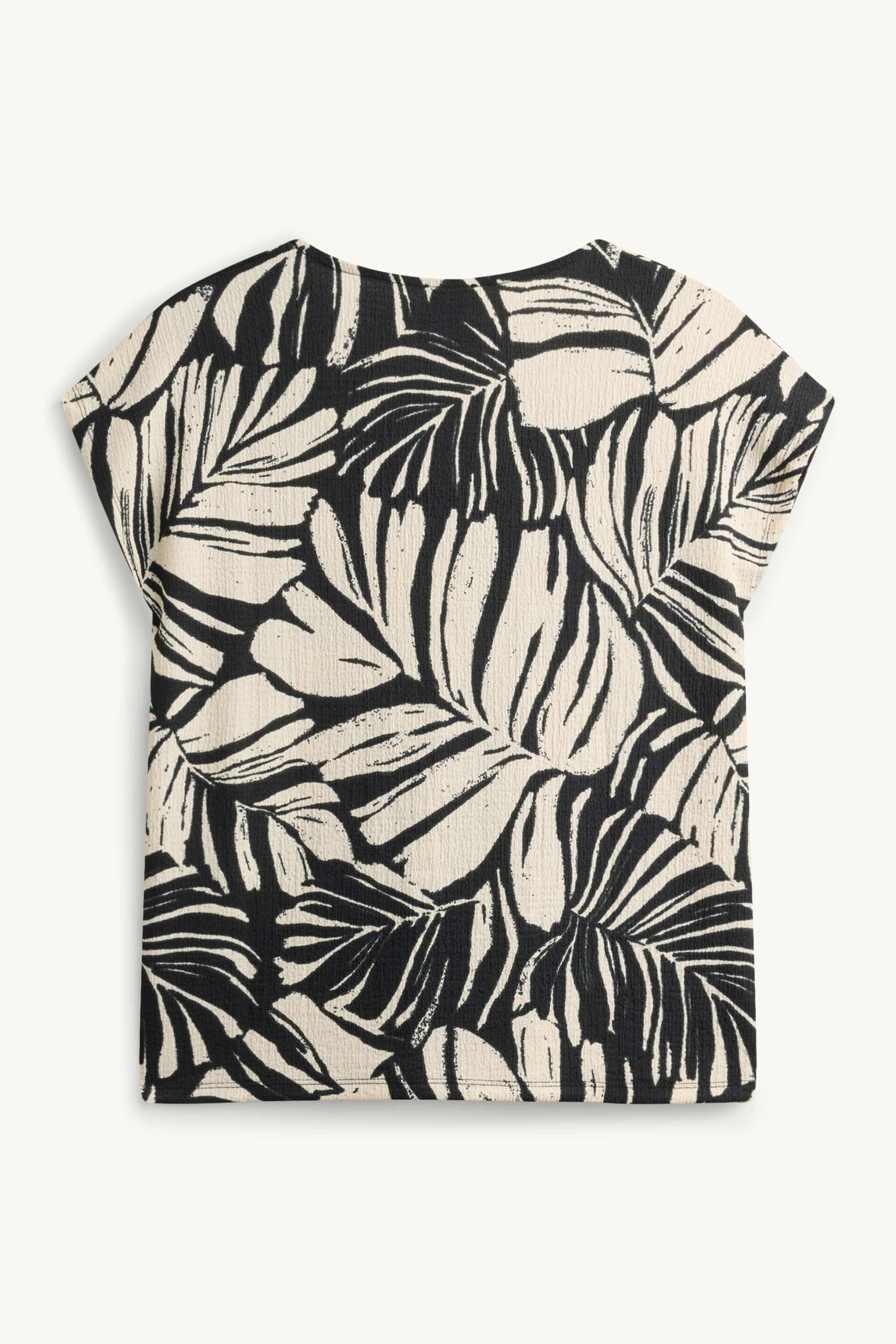 V-neck T-shirt - regular fit- patterned black