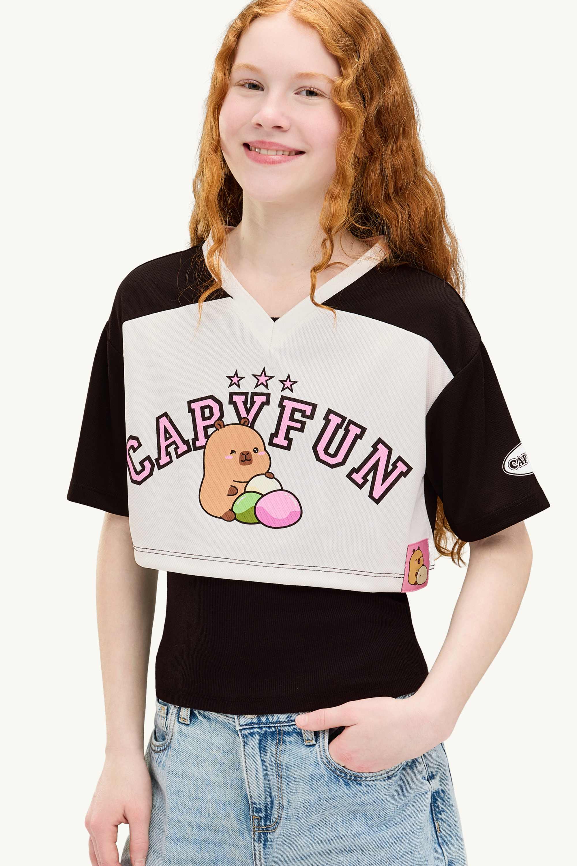 CapyFun - set - short sleeve T-shirt and top - 2 piece white