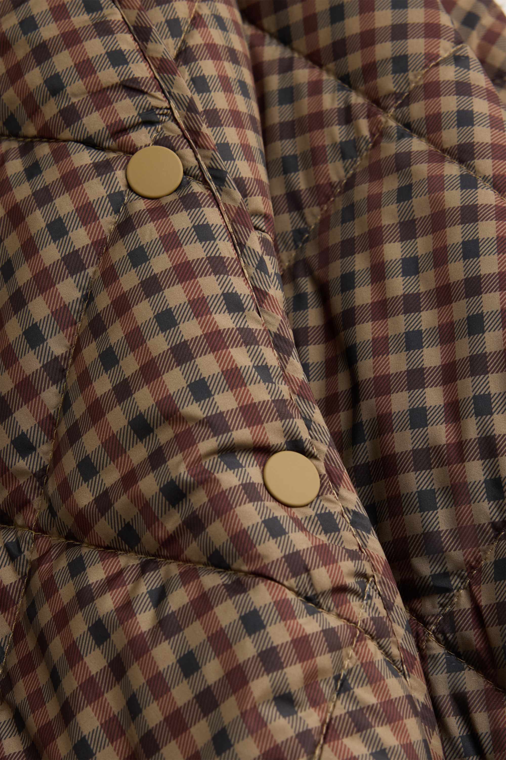 Quilted jacket - check brown