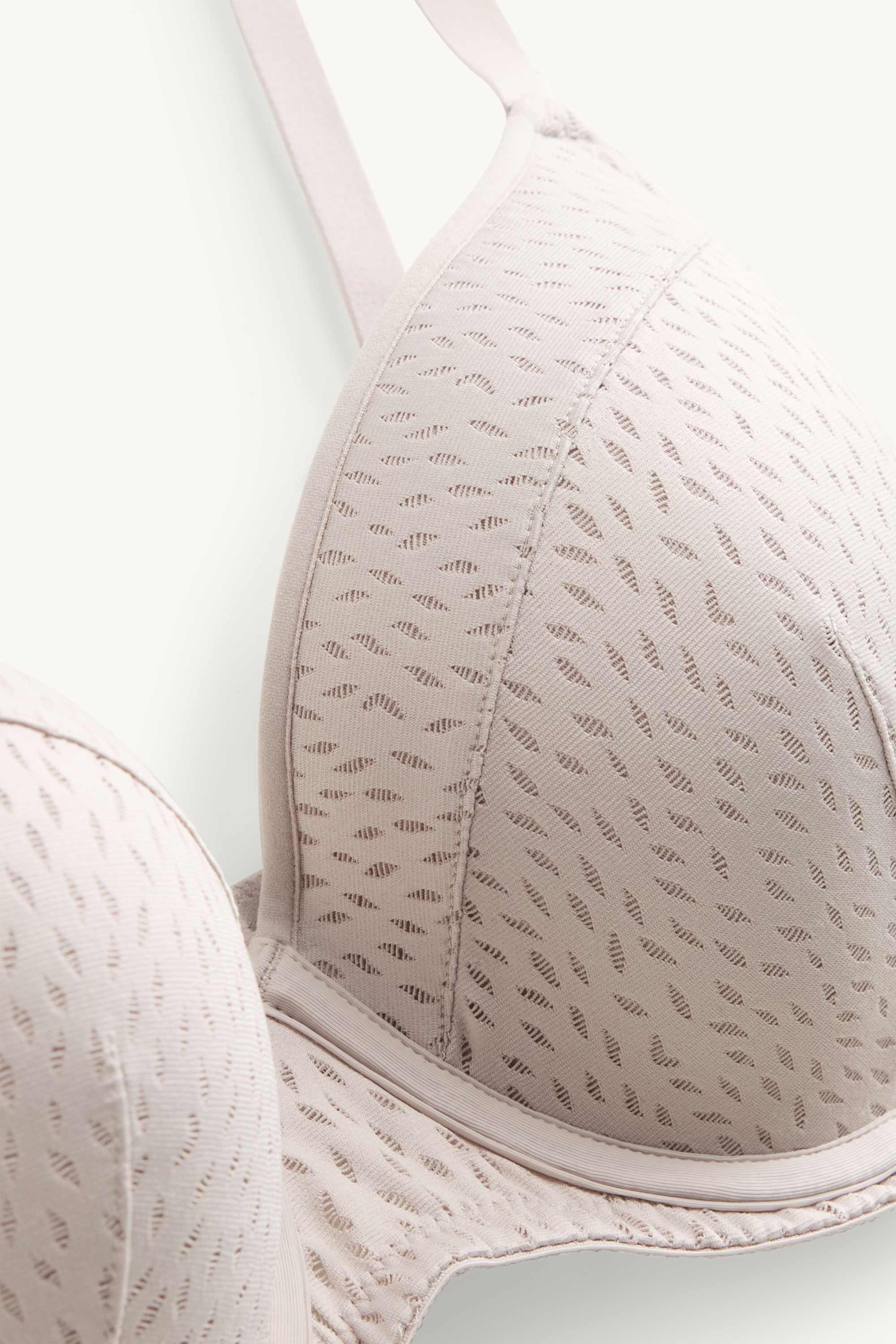 Underwire bra - FULL COVERAGE - padded - textured creme