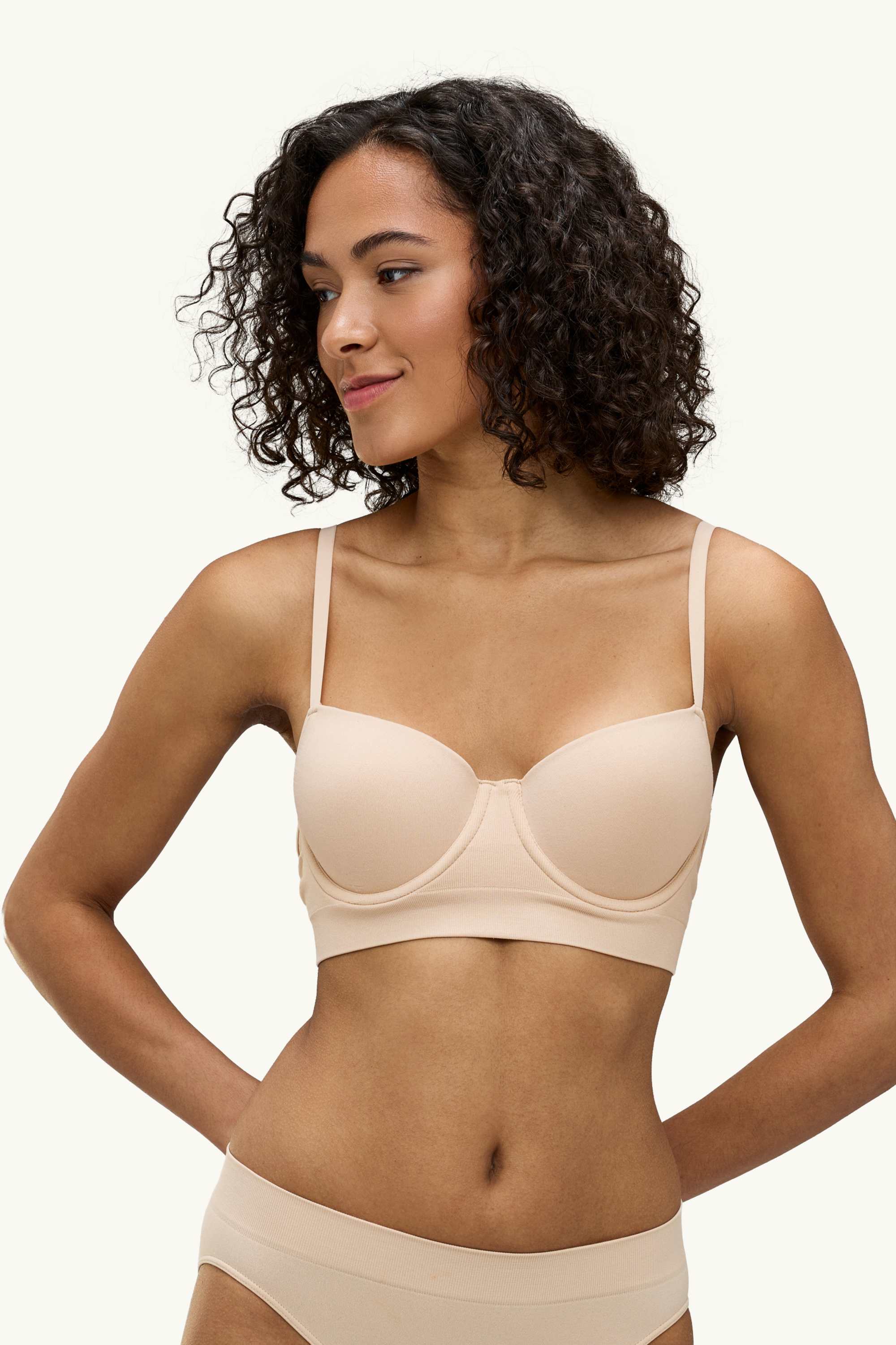 Underwire bra - DEMI - padded beige