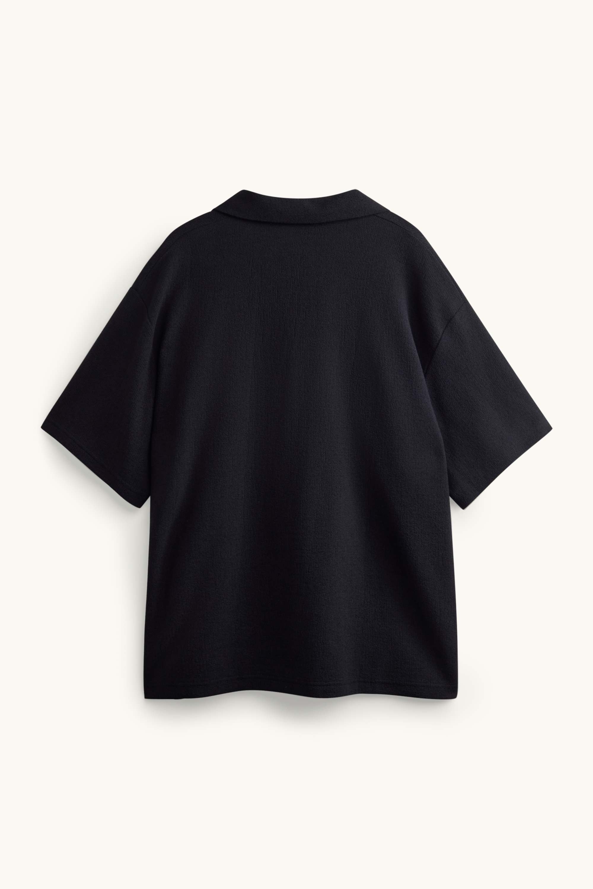 Polo shirt - relaxed fit - textured black