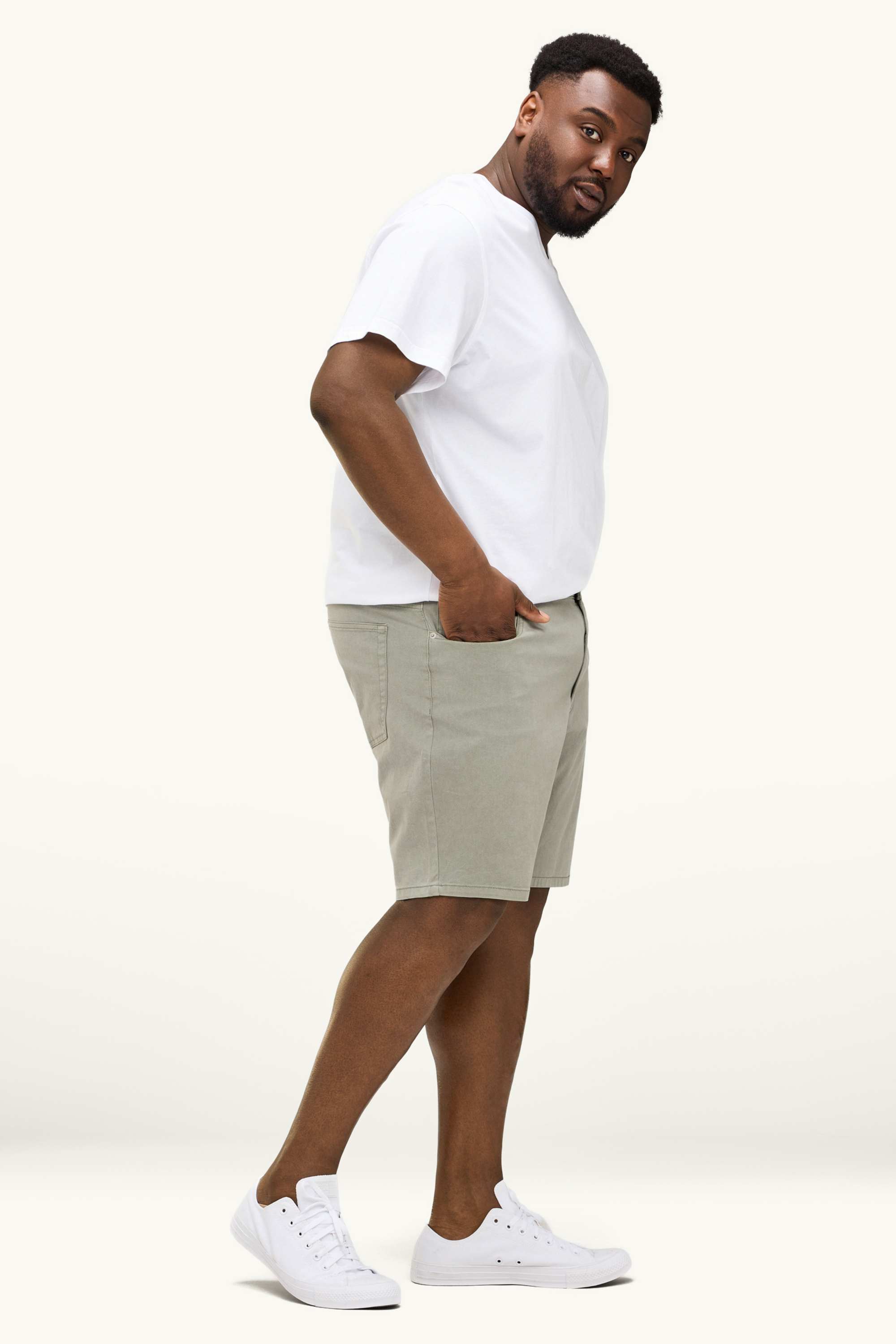 Denim shorts khaki