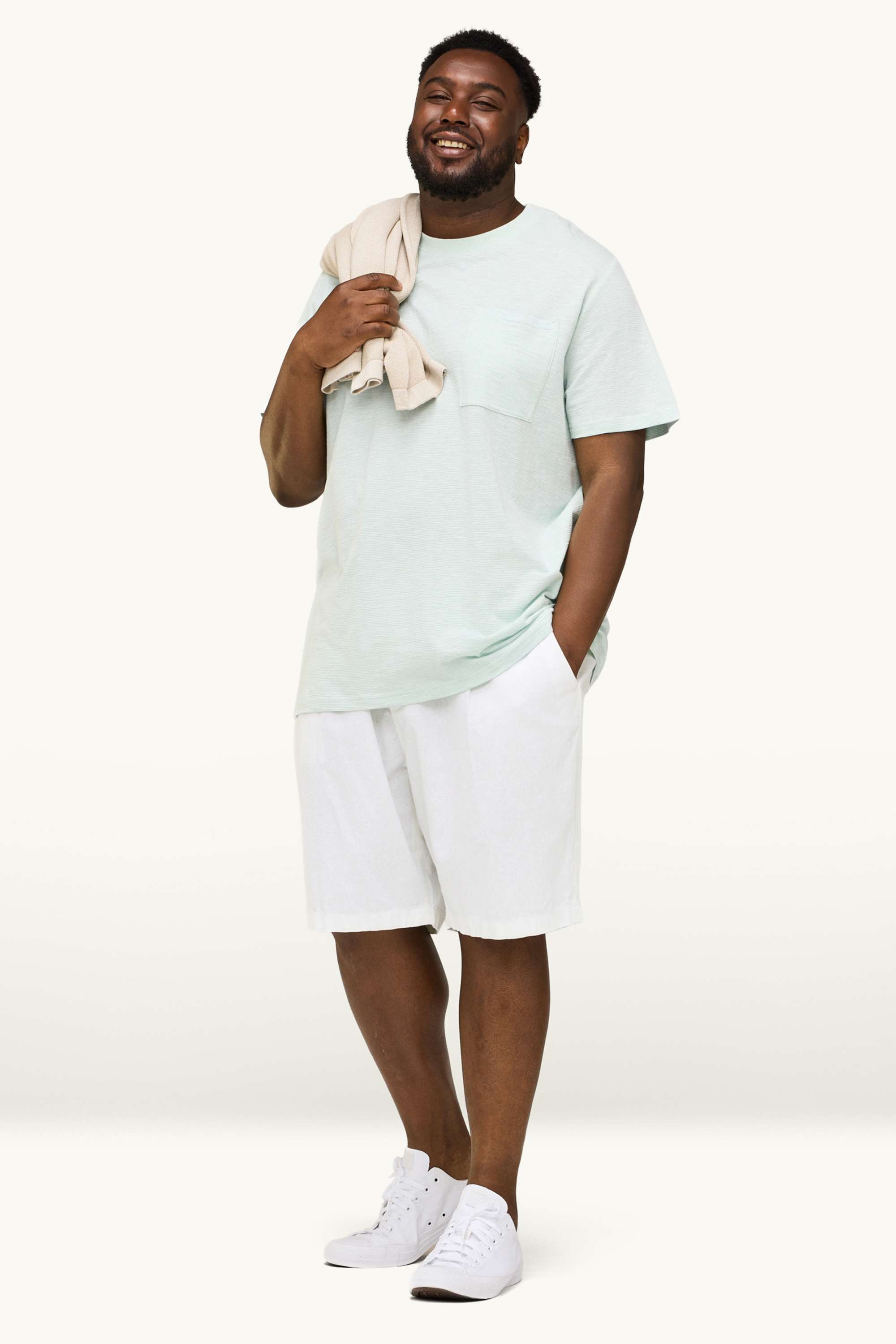 Shorts - linen blend white