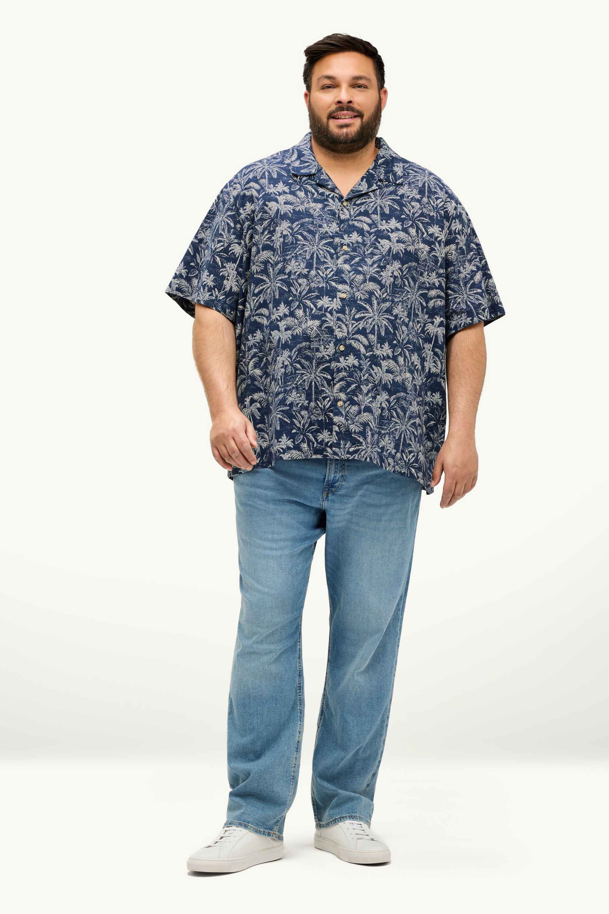 Shirt - regular fit - patterned dark blue