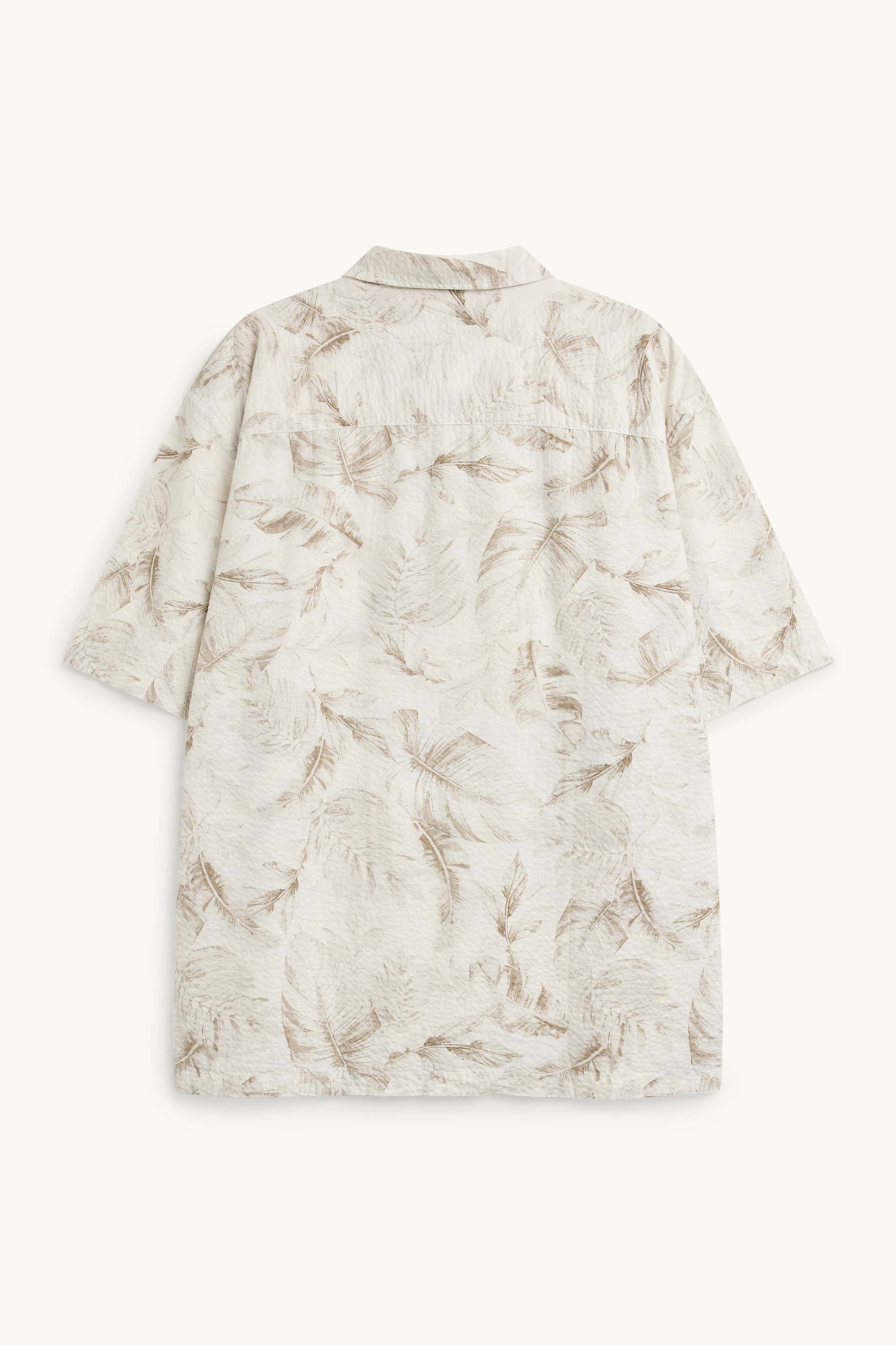 Shirt - regular fit - textured - patterned beige