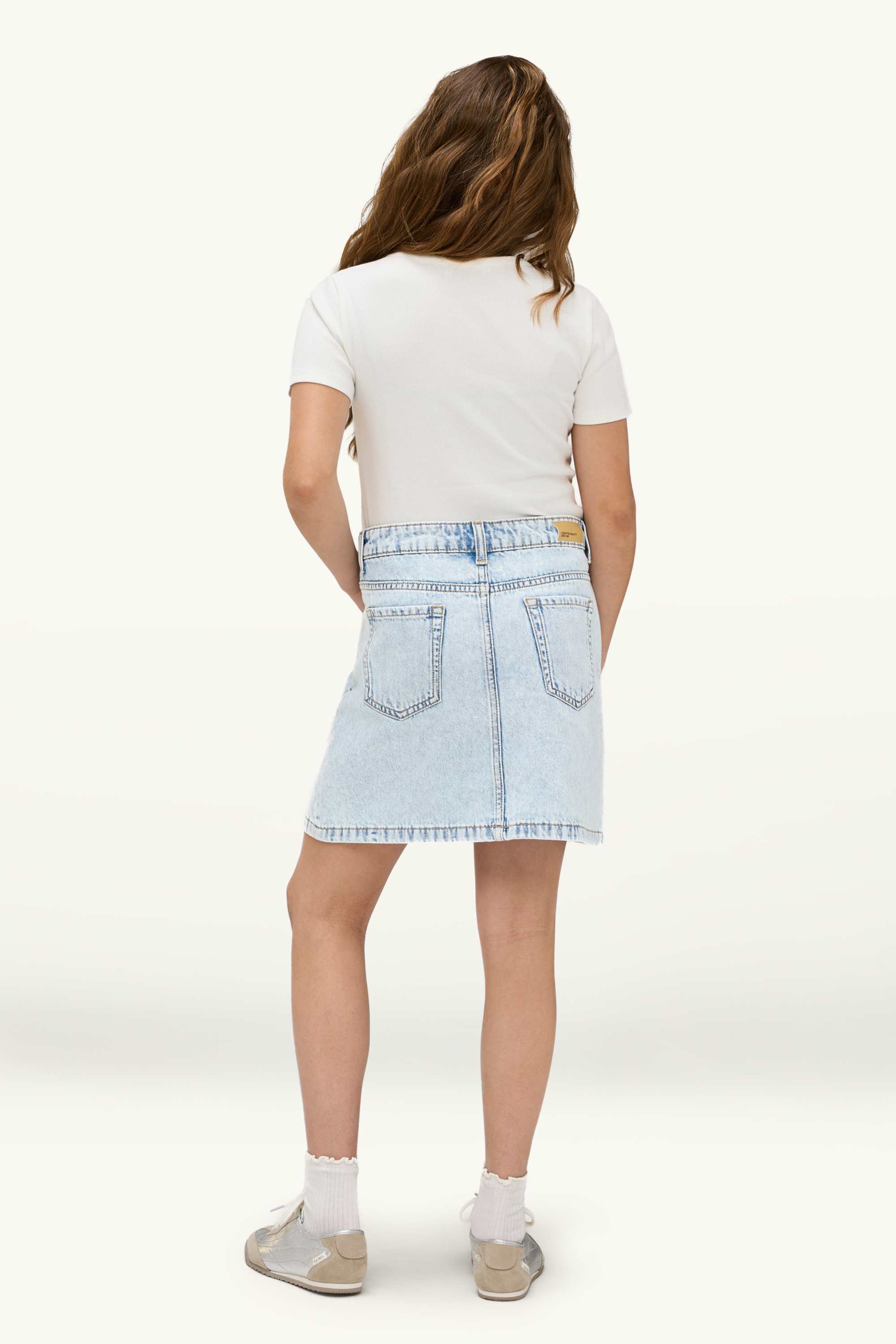 Stars - denim skirt with rhinestones light blue