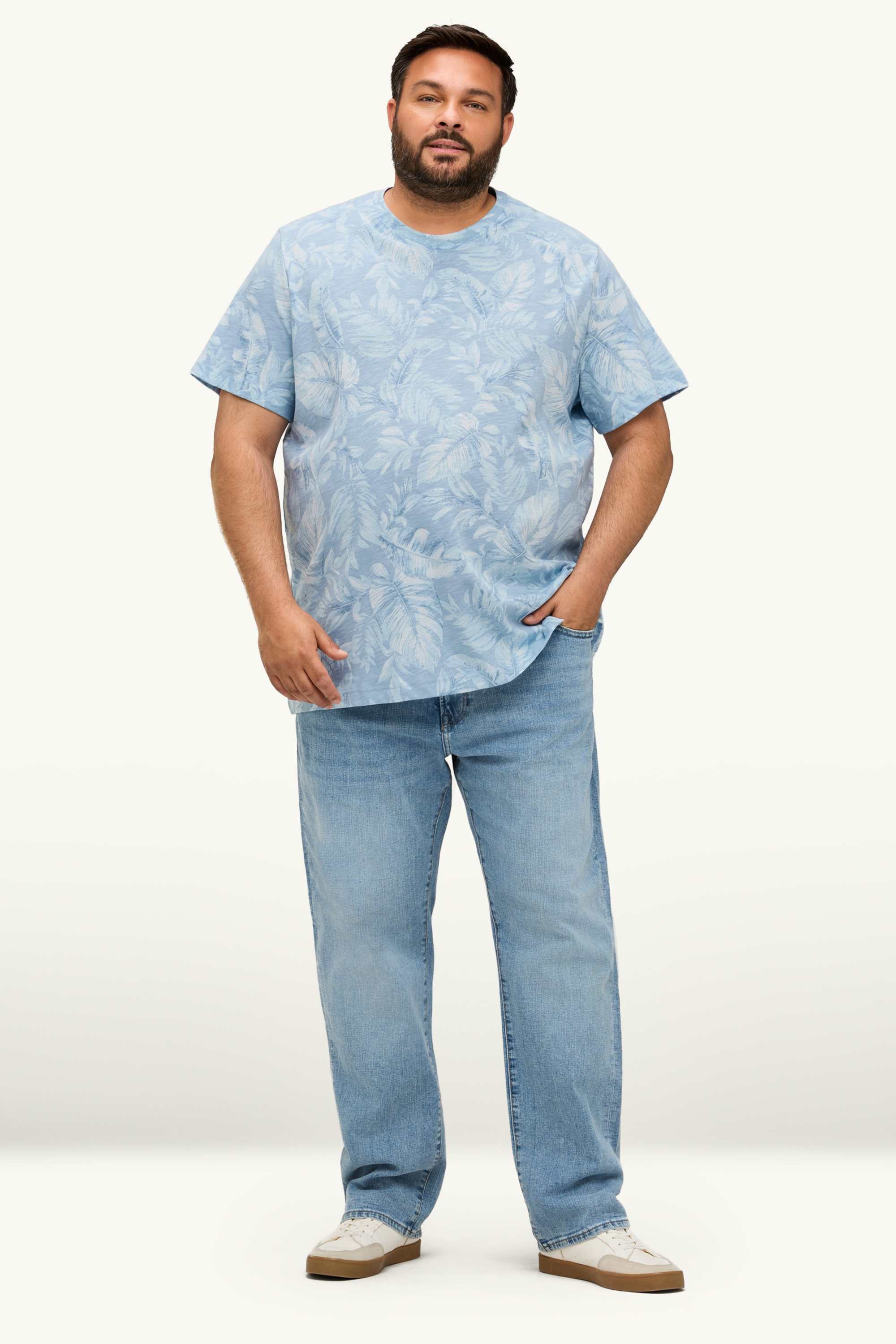 T-shirt - regular fit - patterned light blue