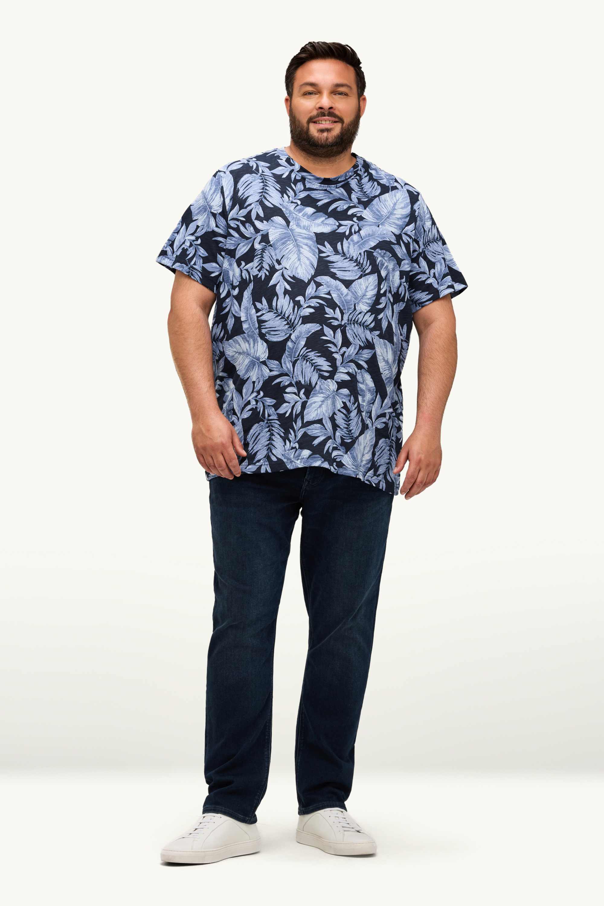 T-shirt - regular fit - patterned blue