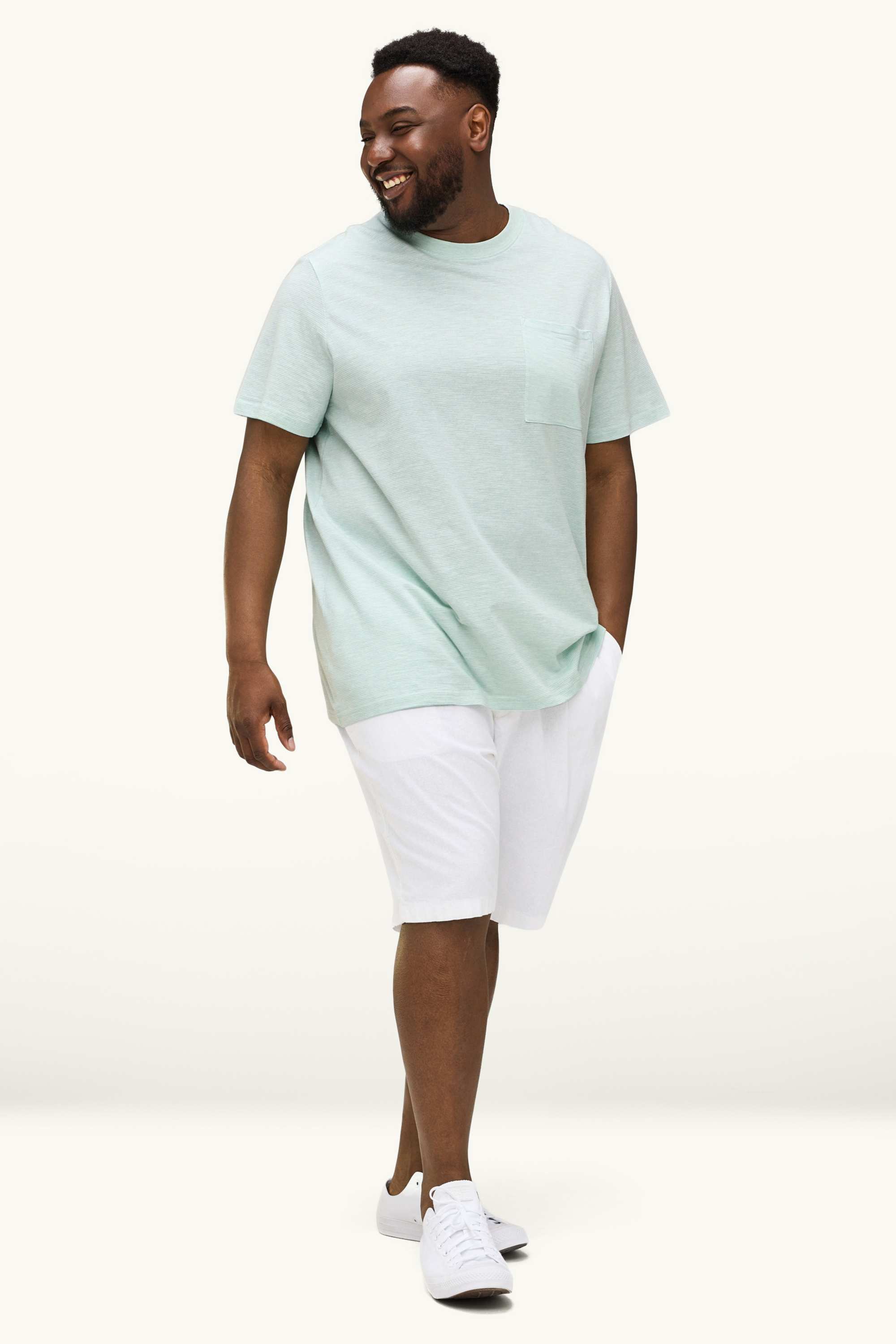 T-shirt - regular fit - striped mint green