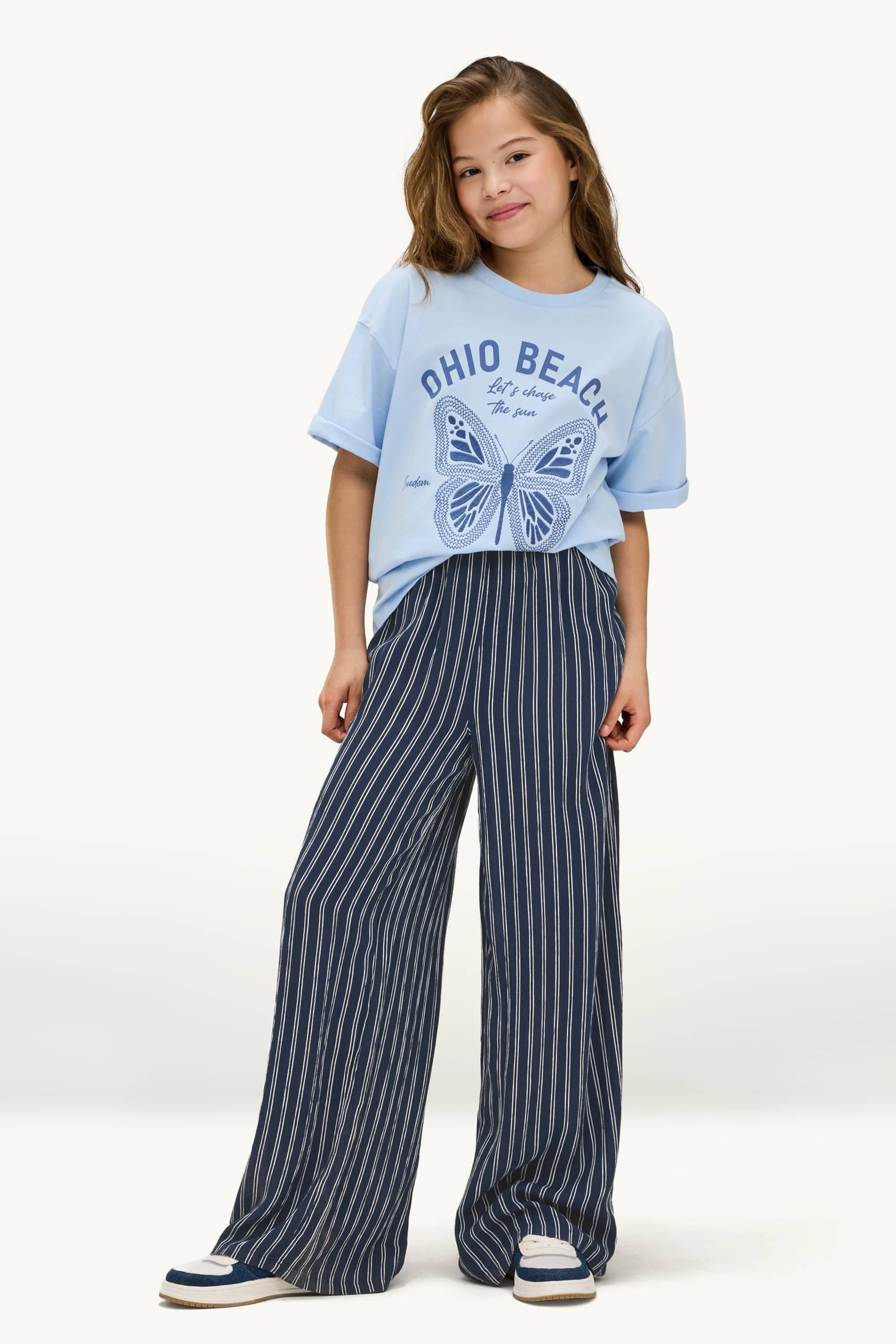 Cloth trousers - striped dark blue