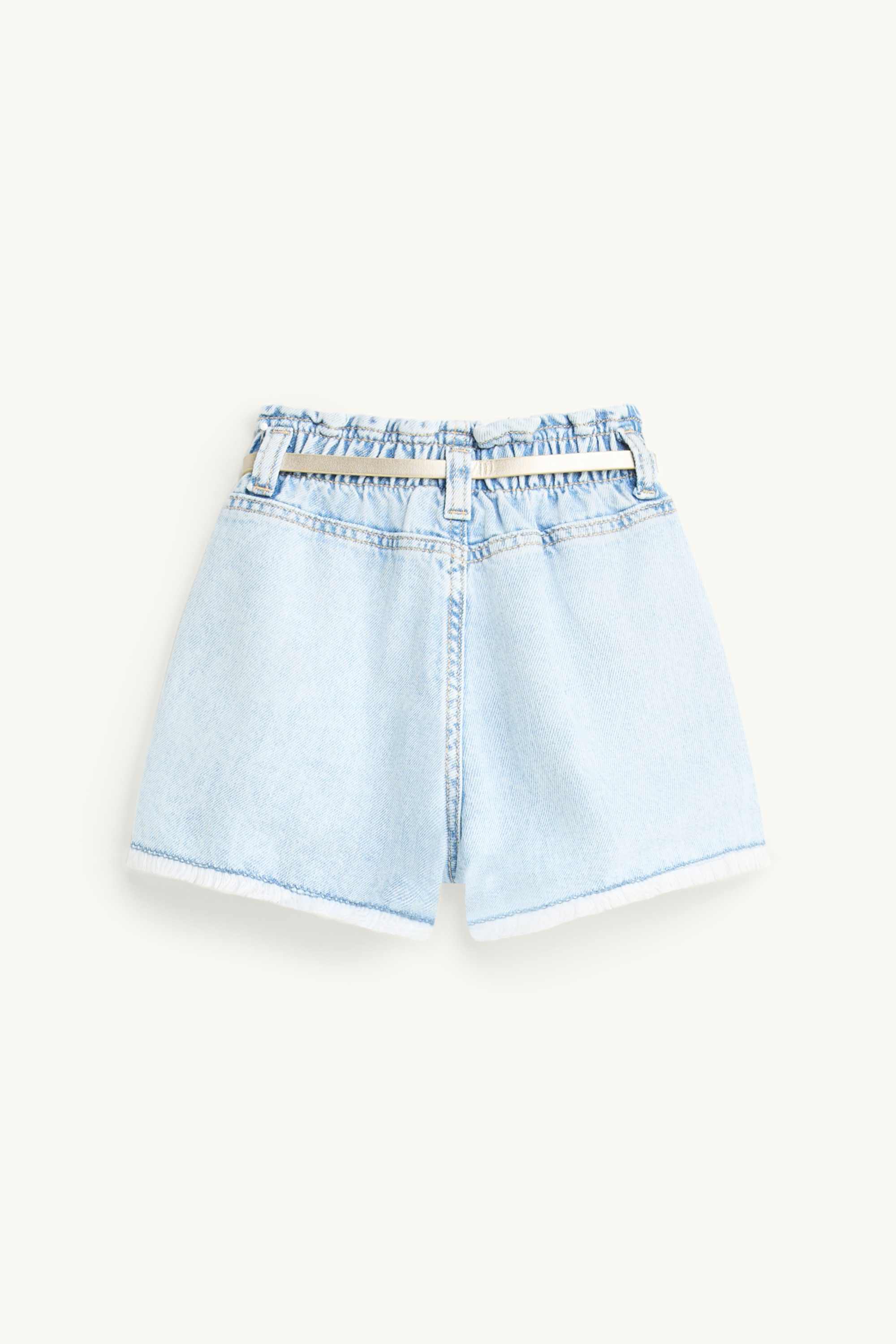 Unicorn and flower - denim shorts with belt denim-light blue