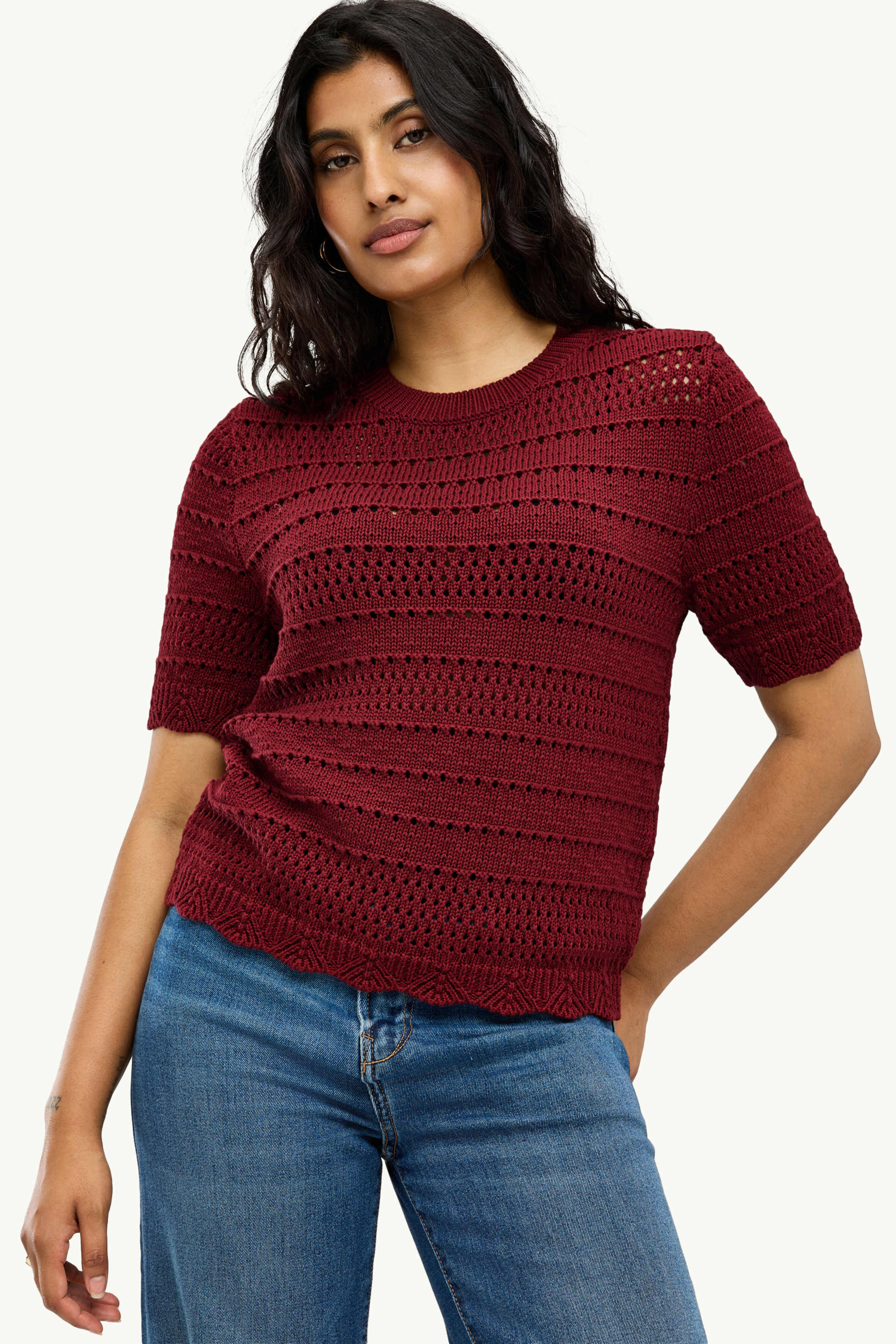 Jumper - short sleeve bordeaux