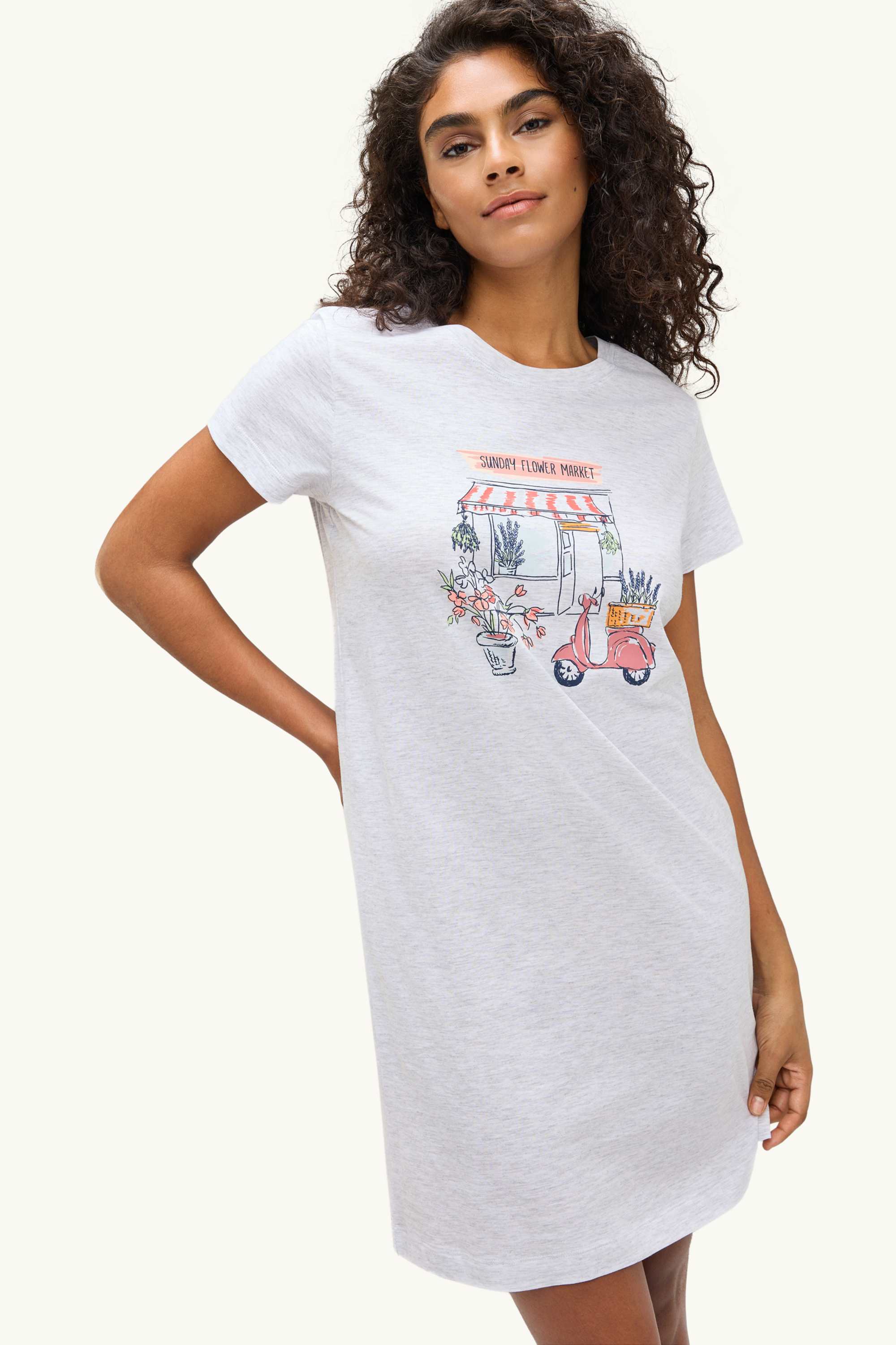 Nightdress gray-melange