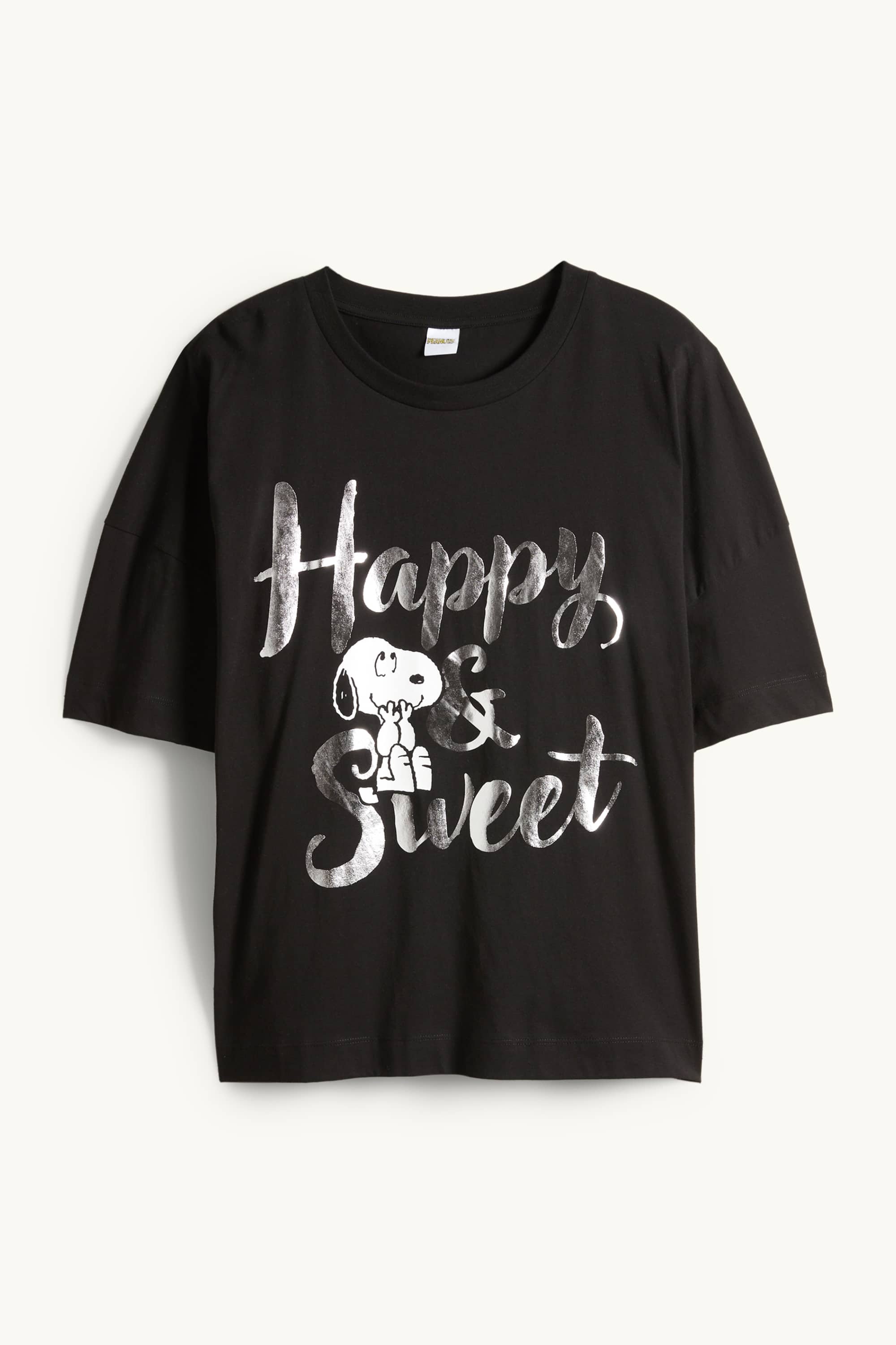 T-shirt - regular fit - shiny - Peanuts black