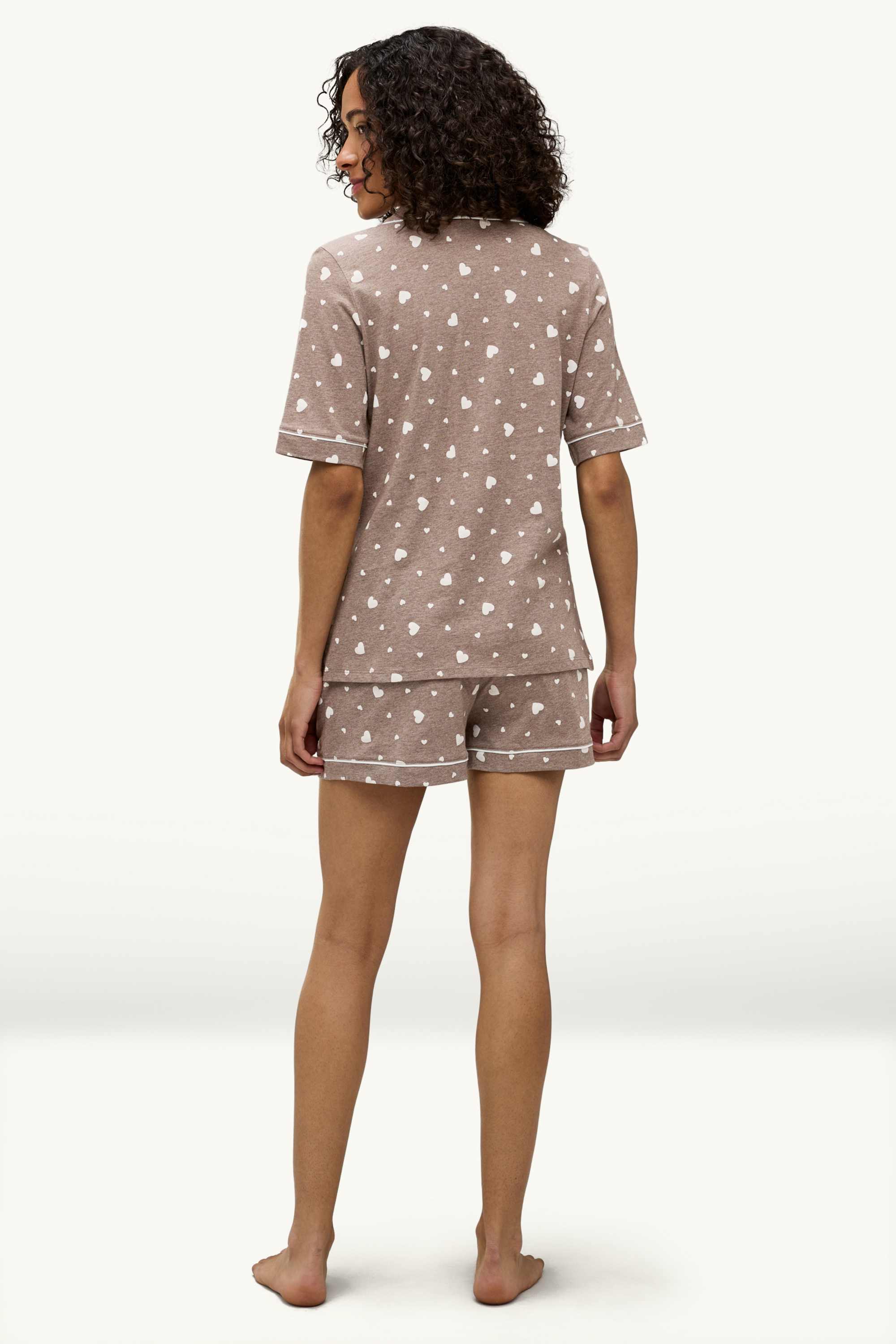 Short pyjamas - patterned taupe
