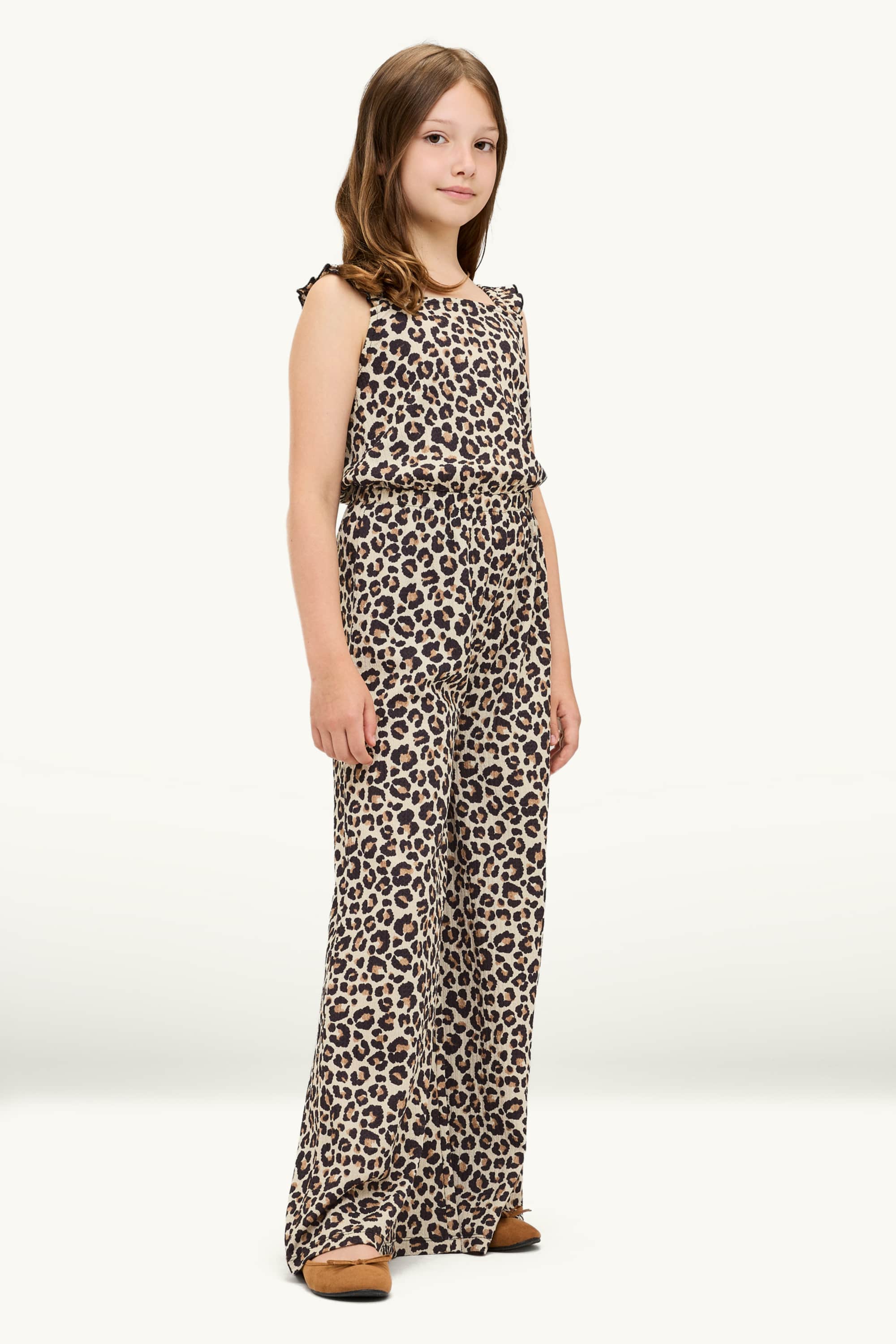 Jumpsuit - leopard print black / beige