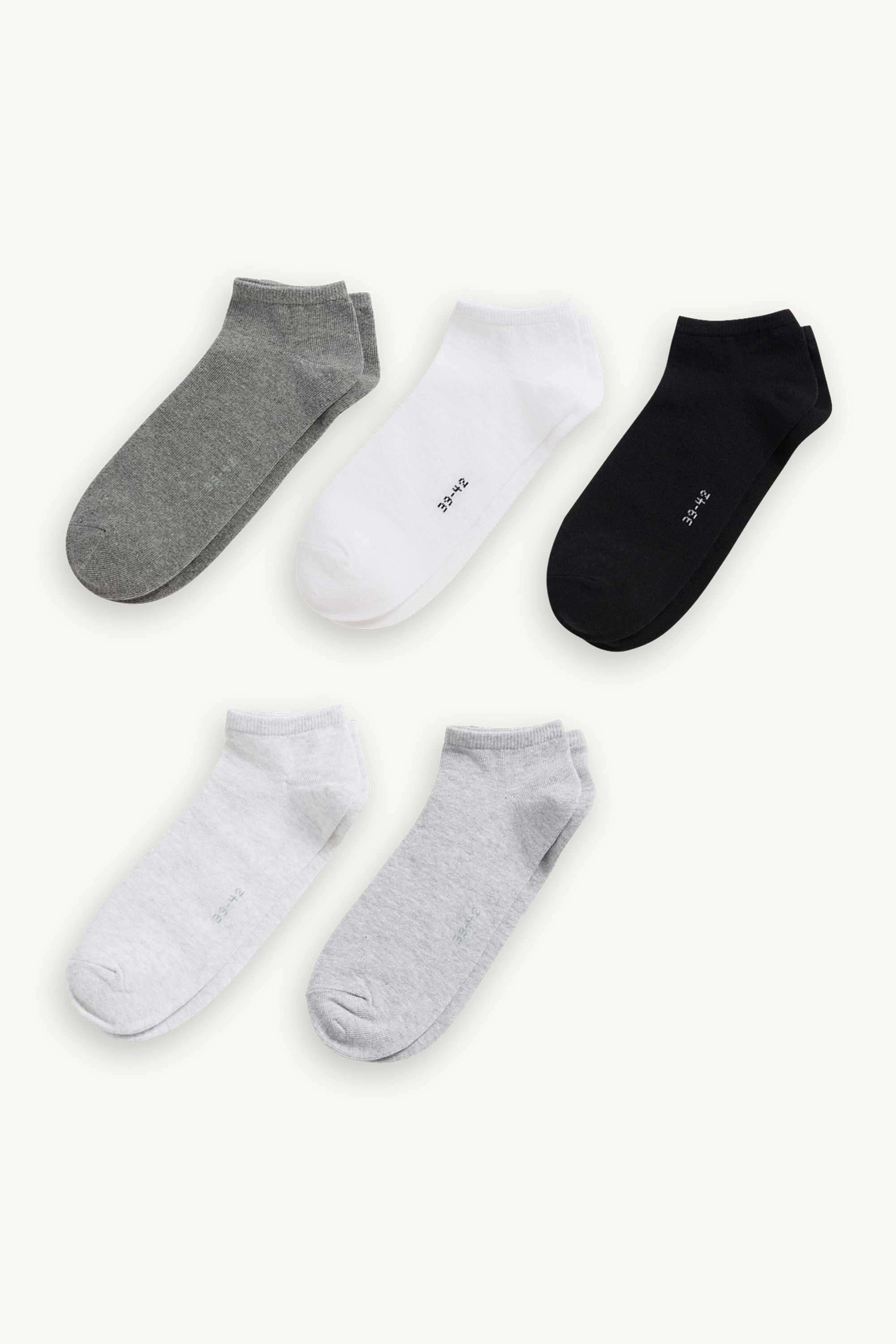 Multipack of 5 - trainer socks gray