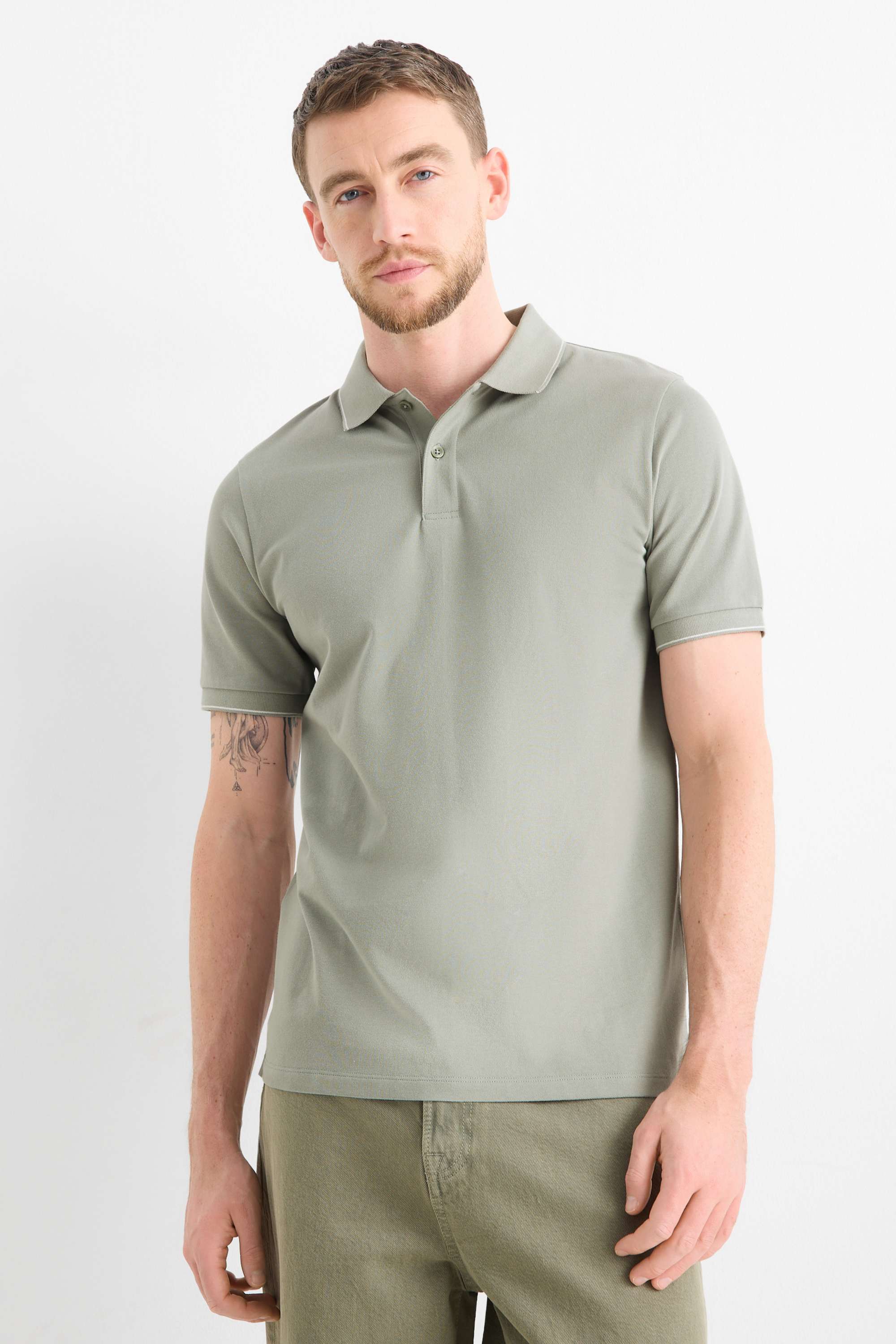 Polo shirt - slim fit light green