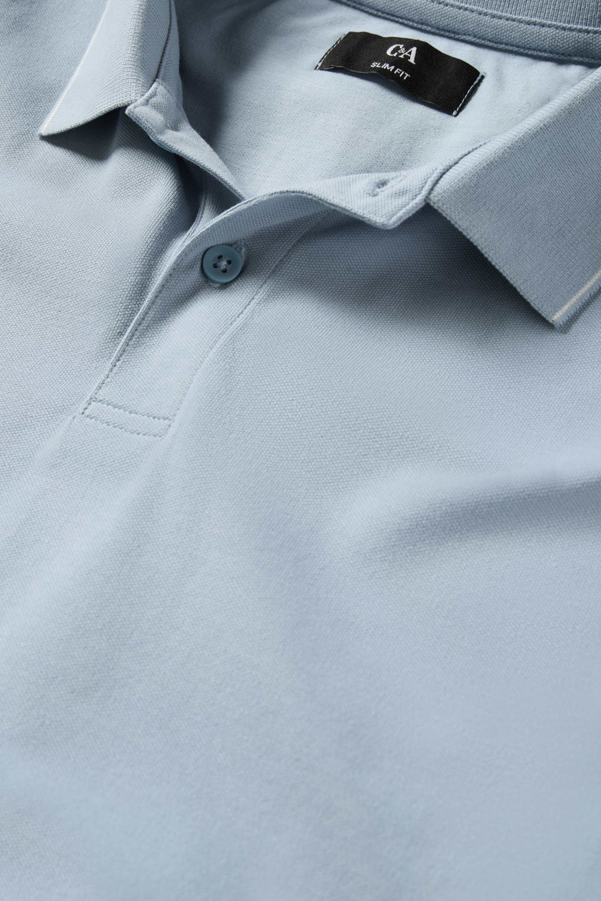 Polo shirt - slim fit light blue