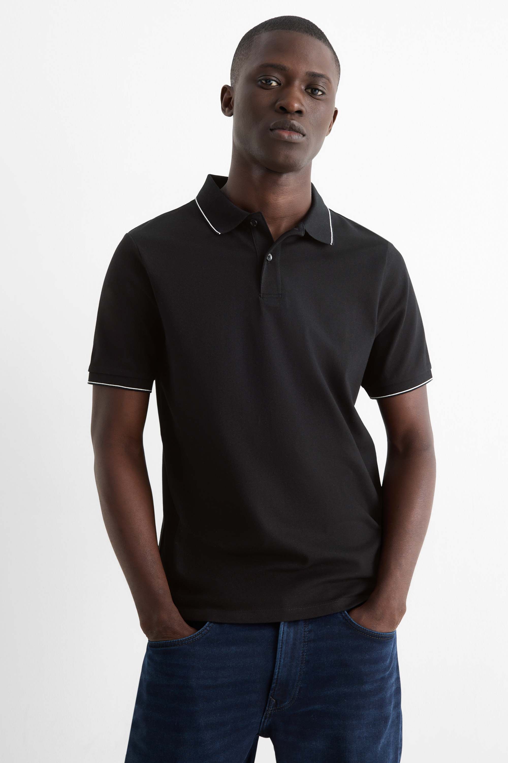 Polo shirt - slim fit black