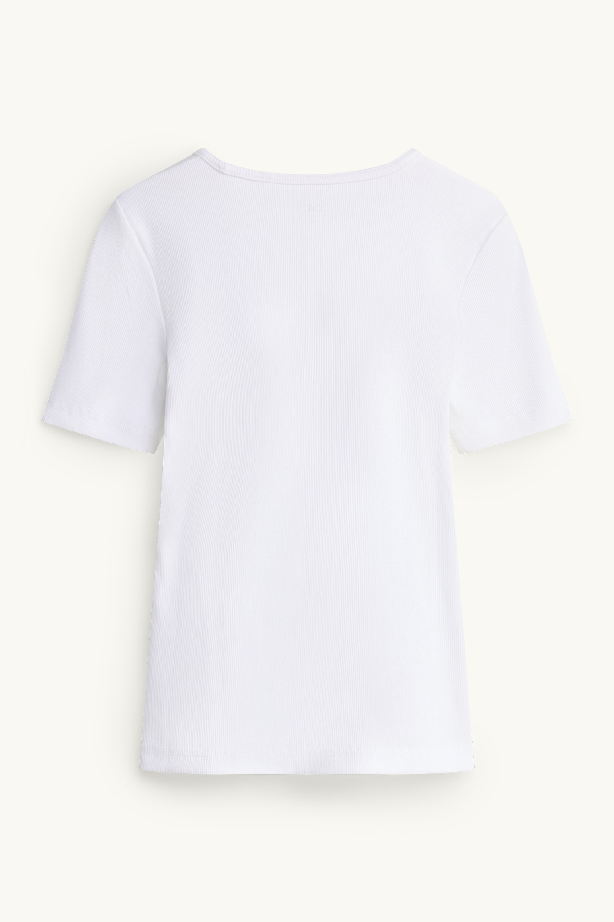 T-shirt - slim fit - ribbed white