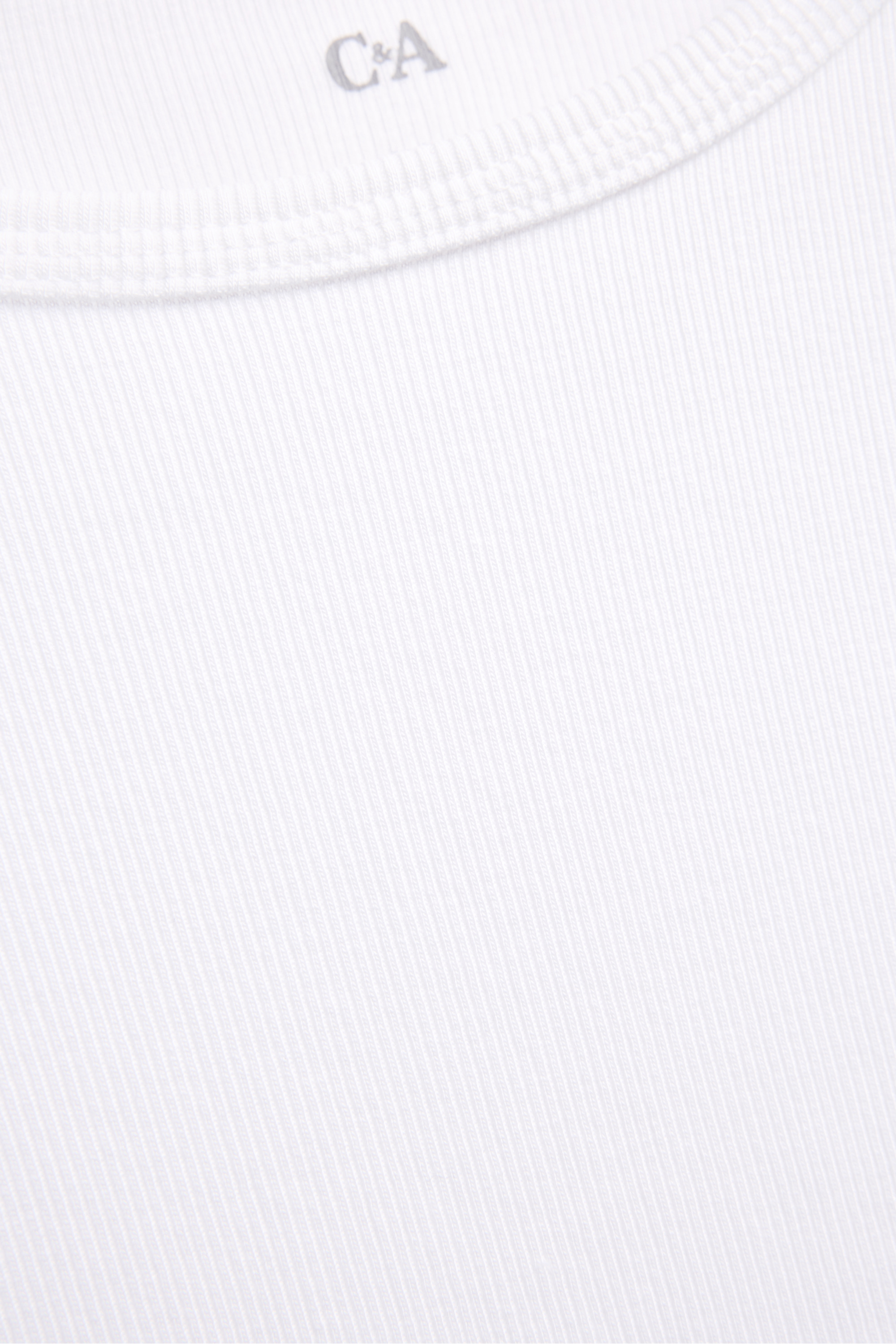 Long sleeve top - slim fit - ribbed white