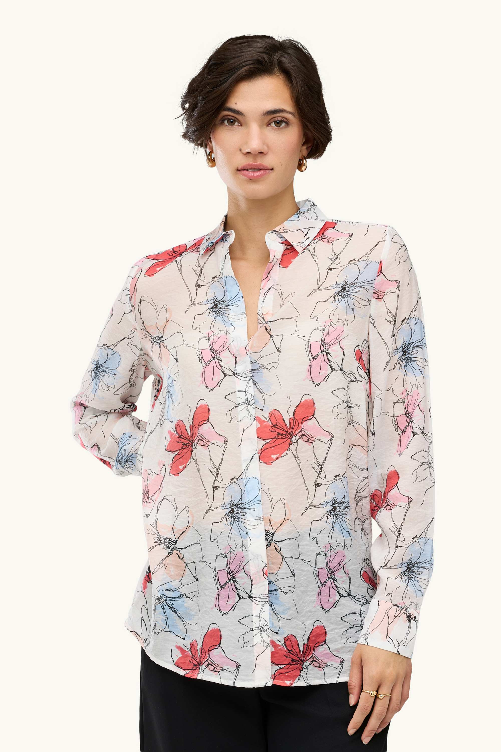 Blouse - floral white