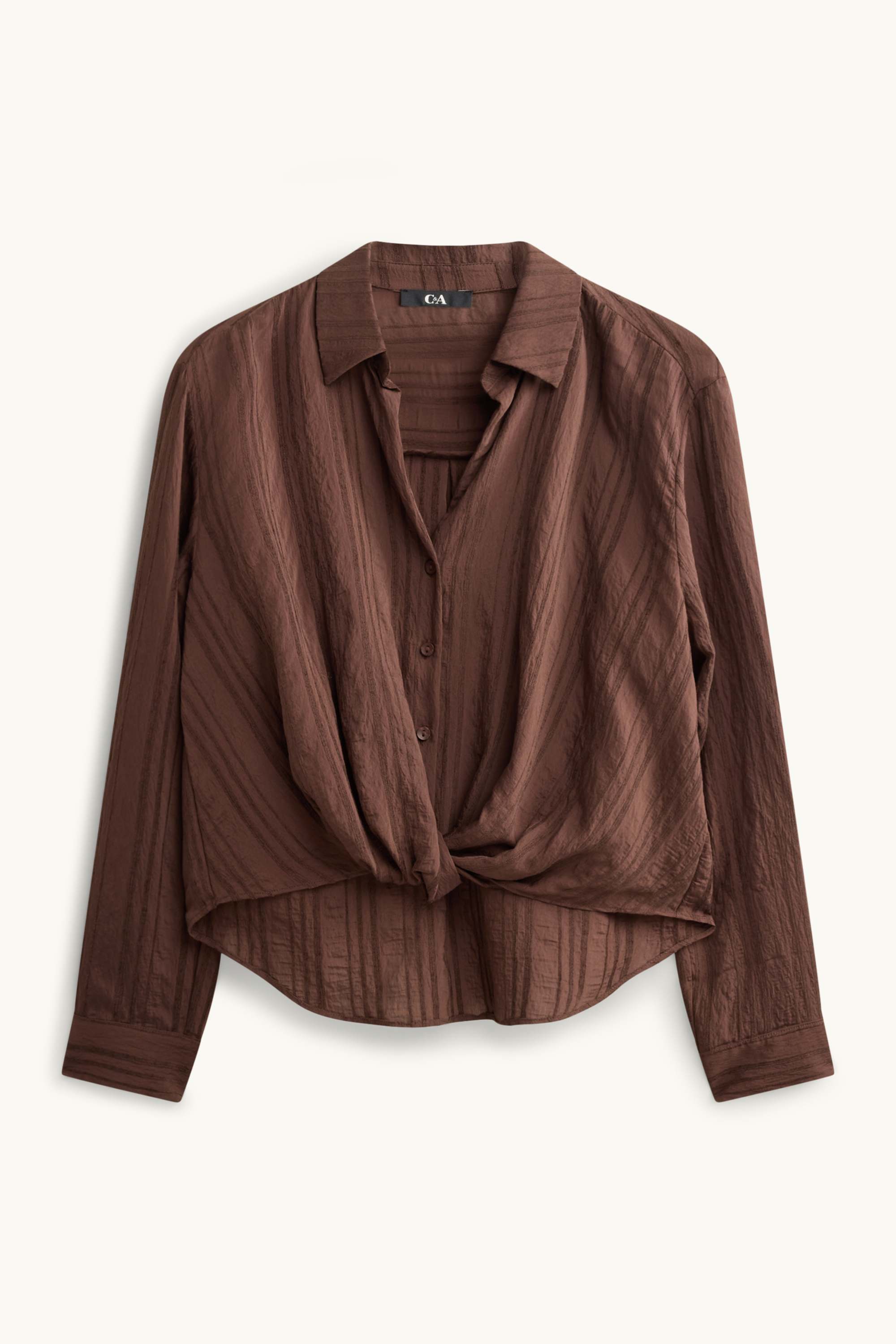 Blouse with knot detail dark brown