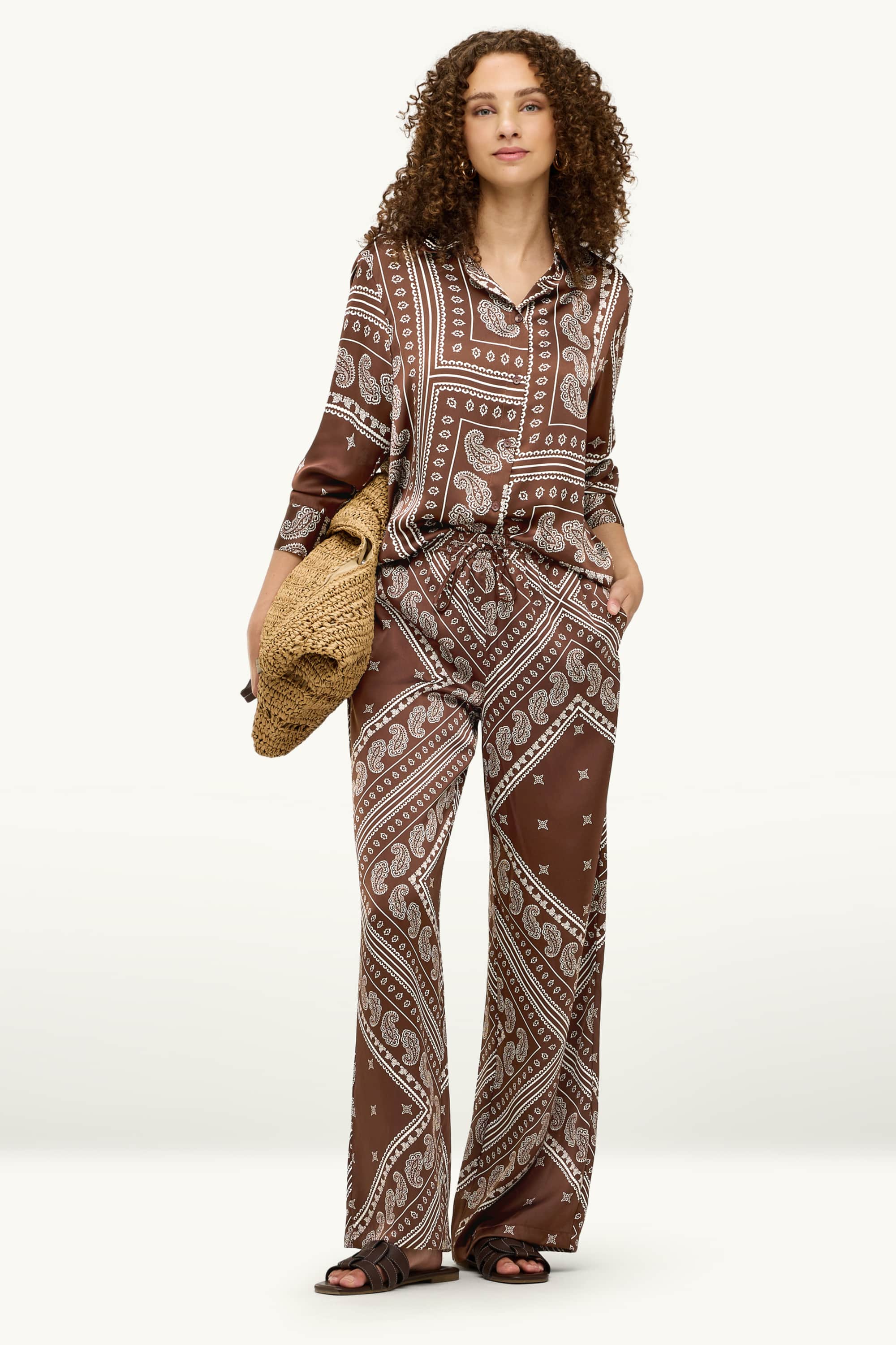 Blouse - patterned brown / cremewhite