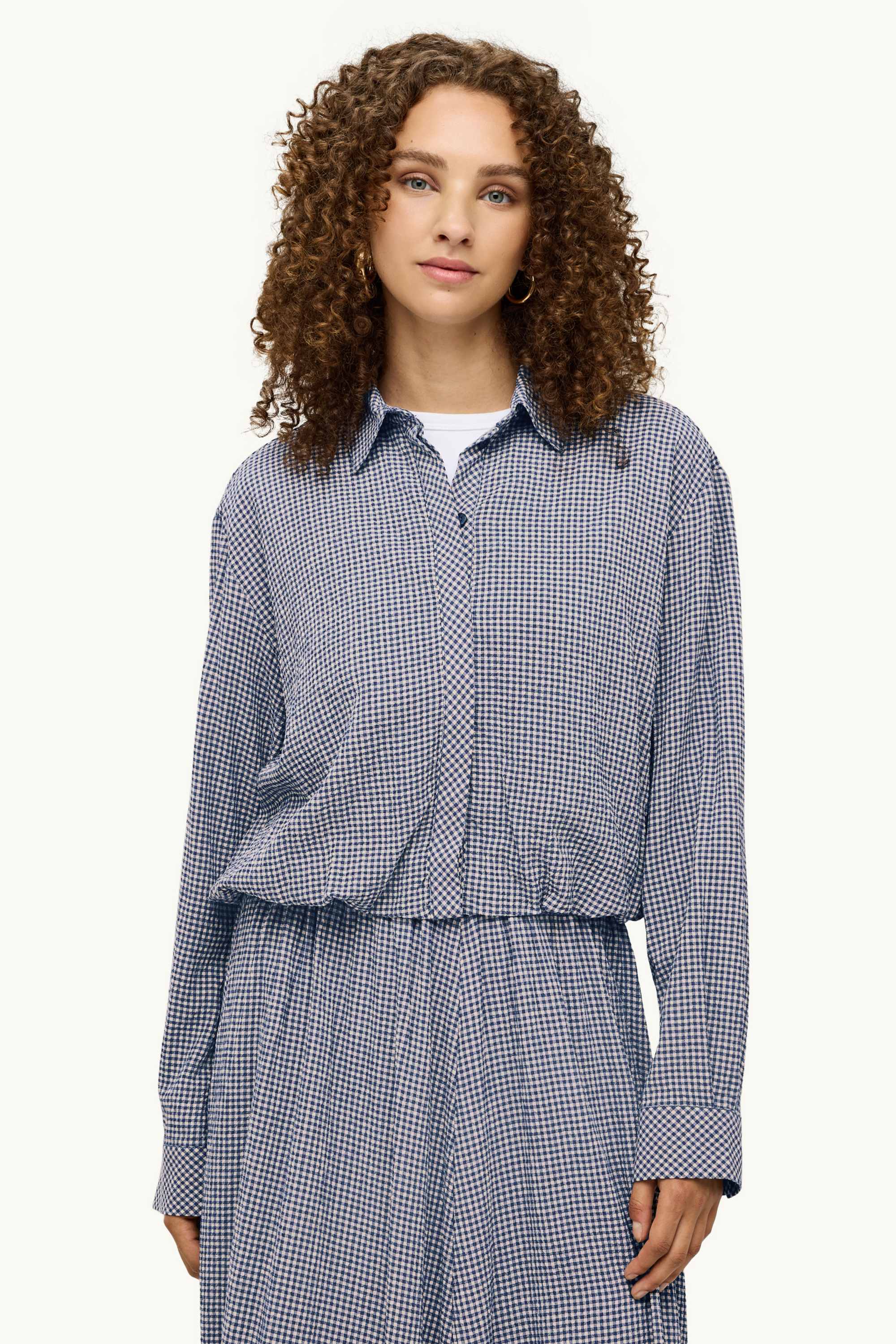 Shirt blouse - check blue / white
