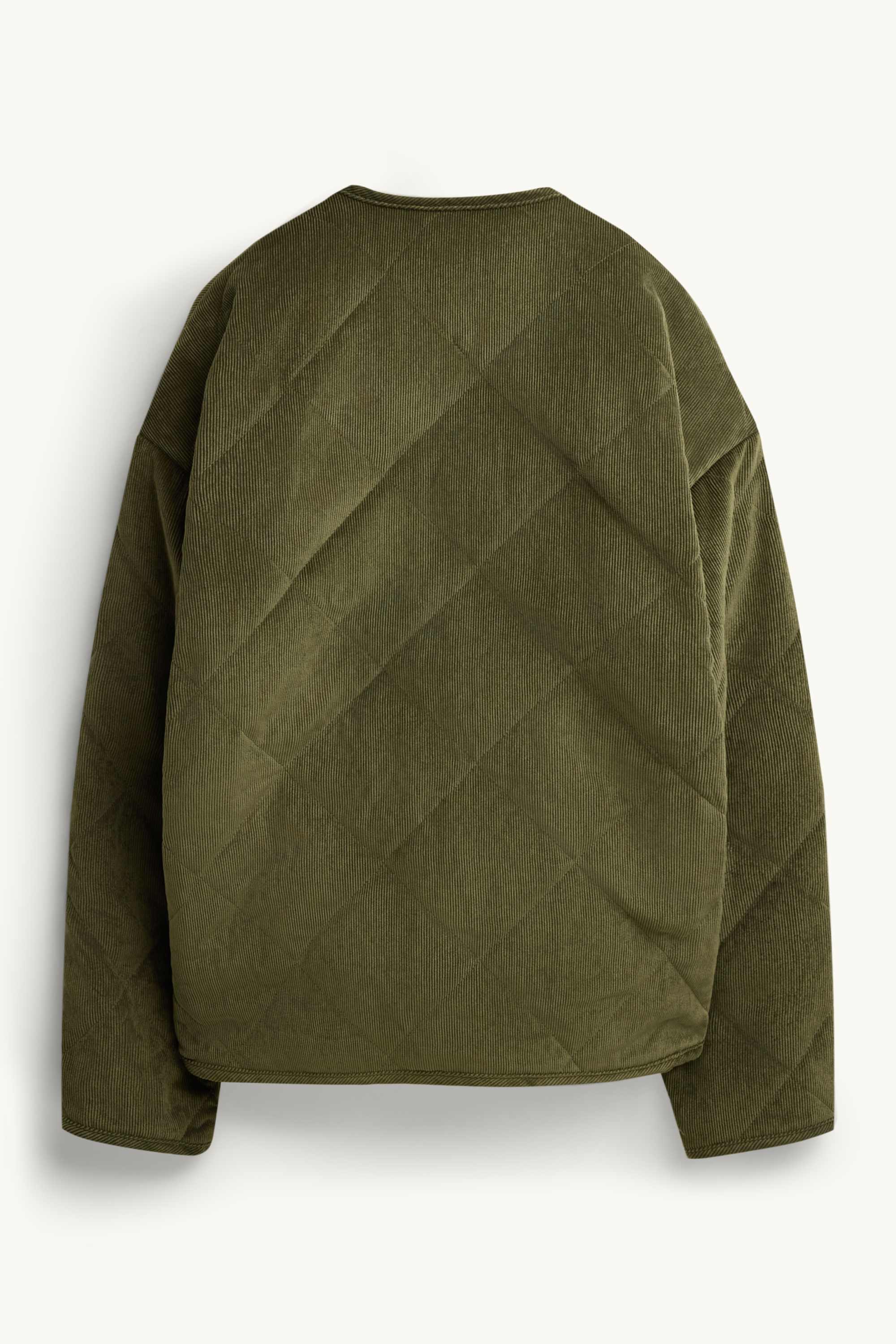 Corduroy quilted jacket dark green