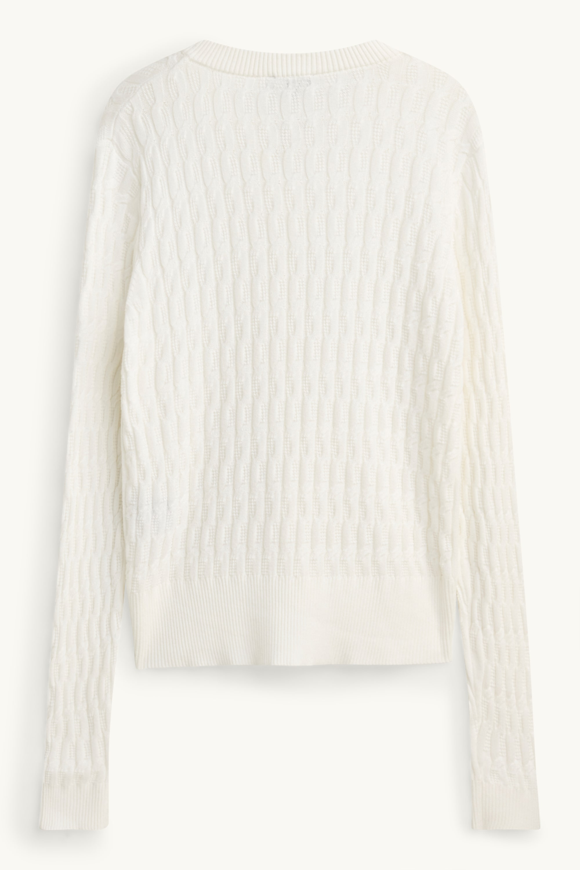 Cardigan - cable knit pattern white
