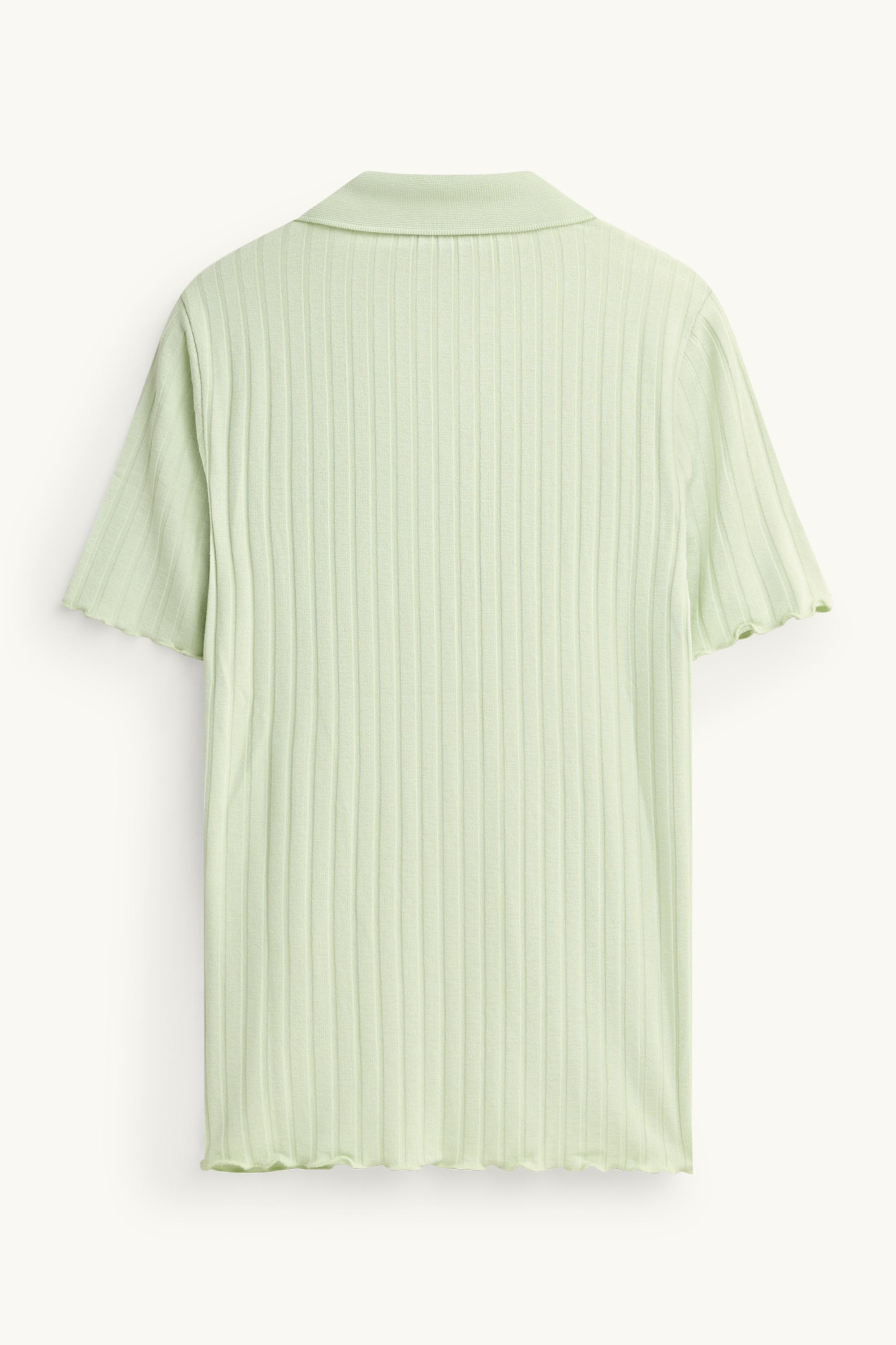 Polo shirt - regular fit - ribbed light green
