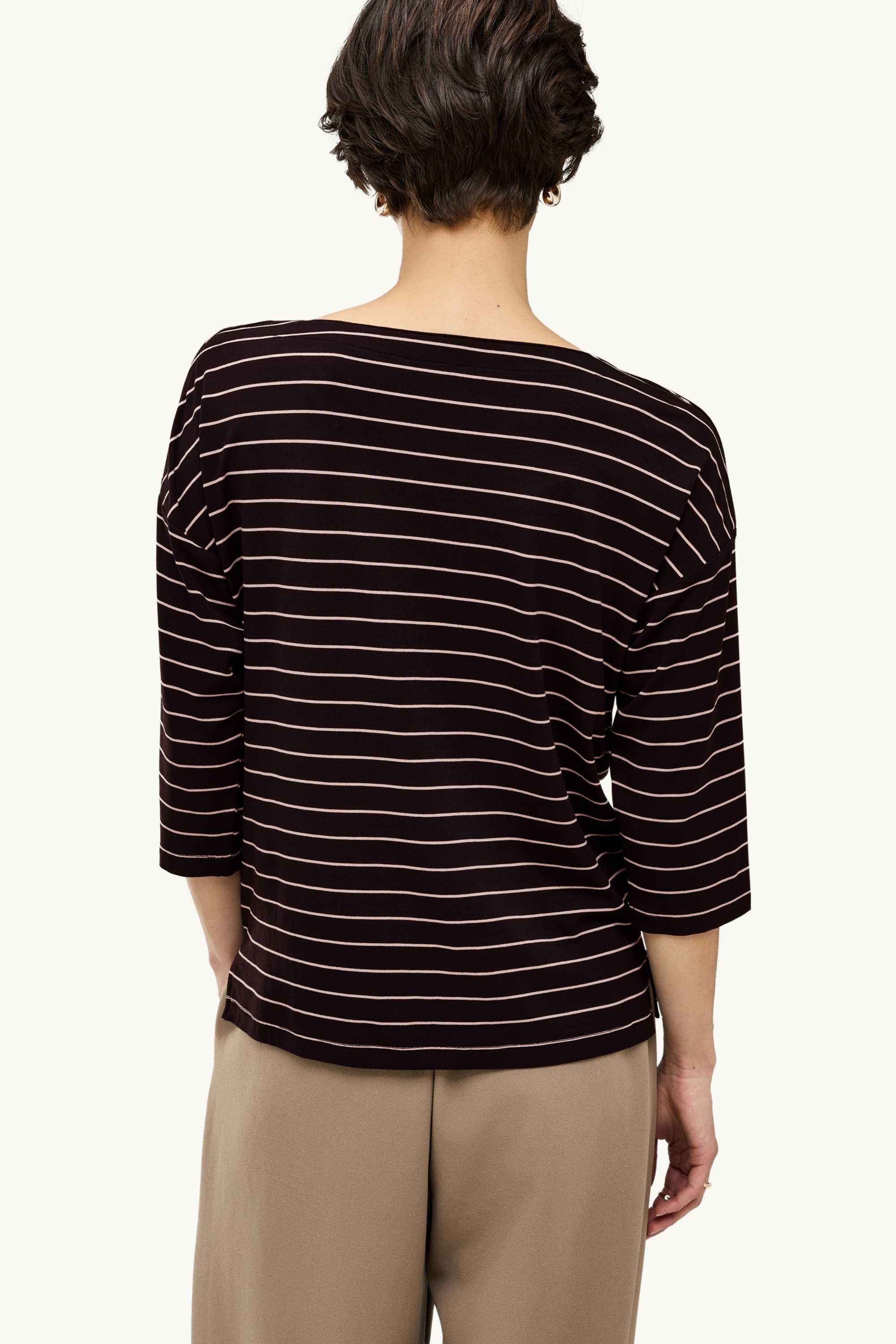 Long sleeve top - regular fit - striped black