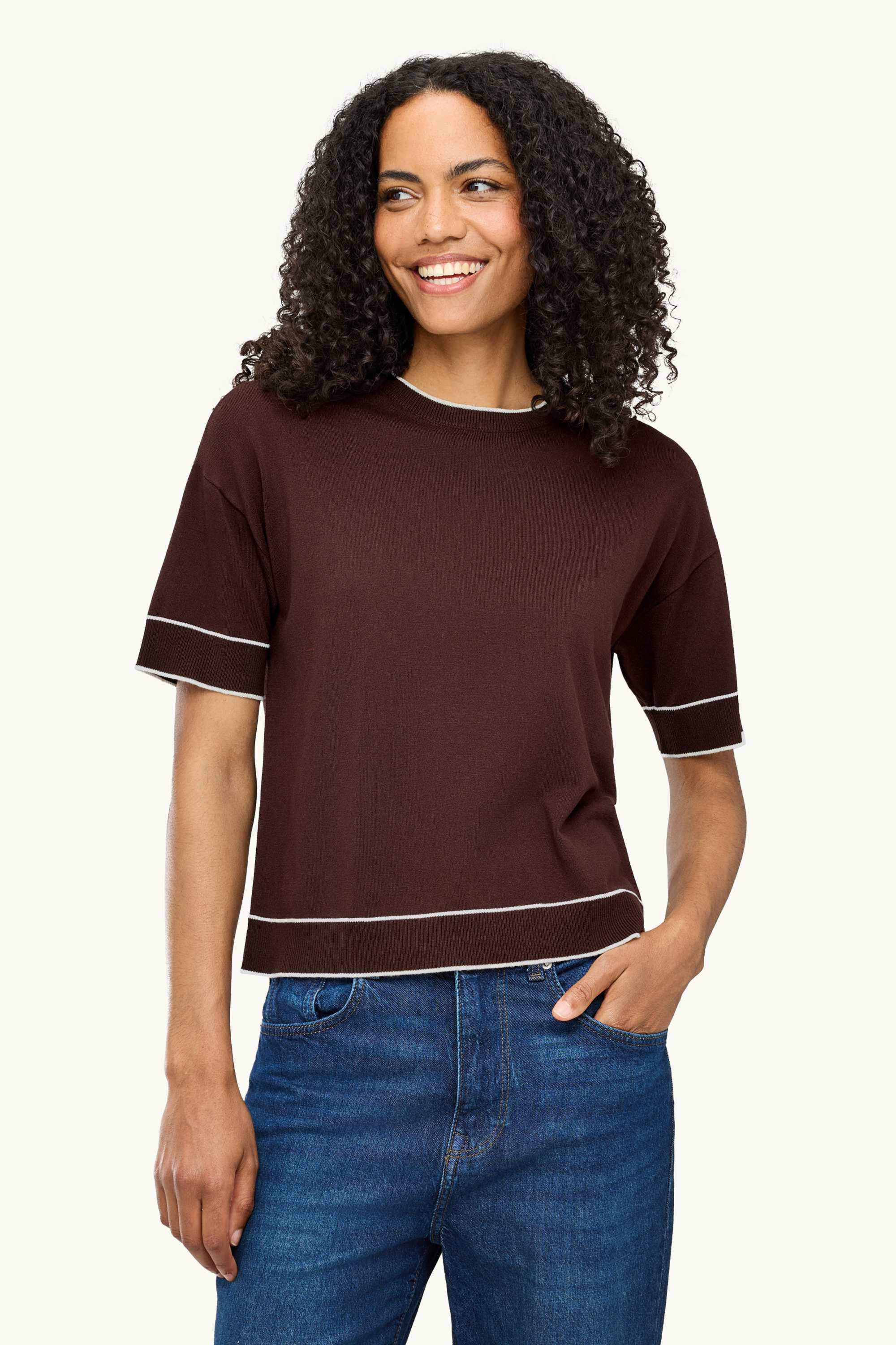 Jumper - short sleeve dark brown
