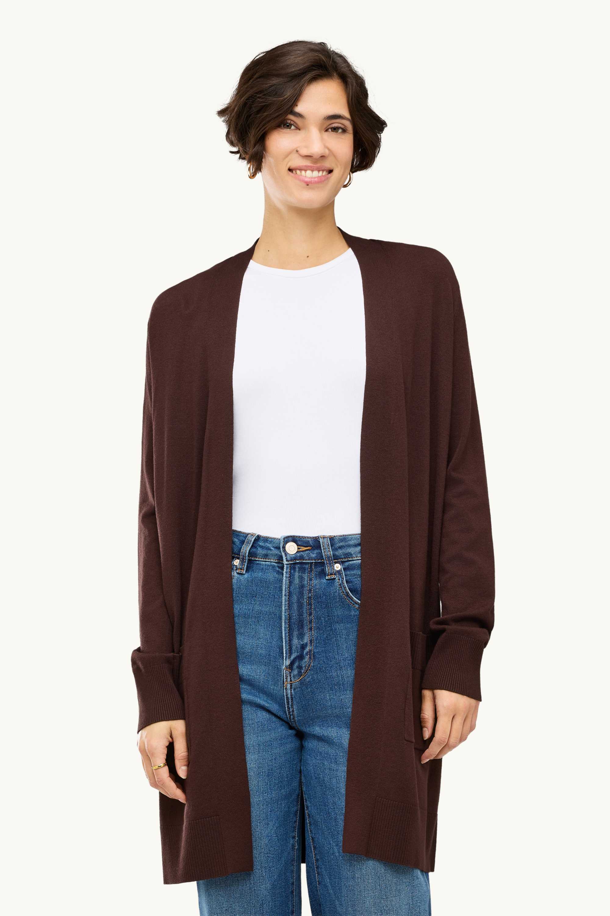 Long cardigan dark brown