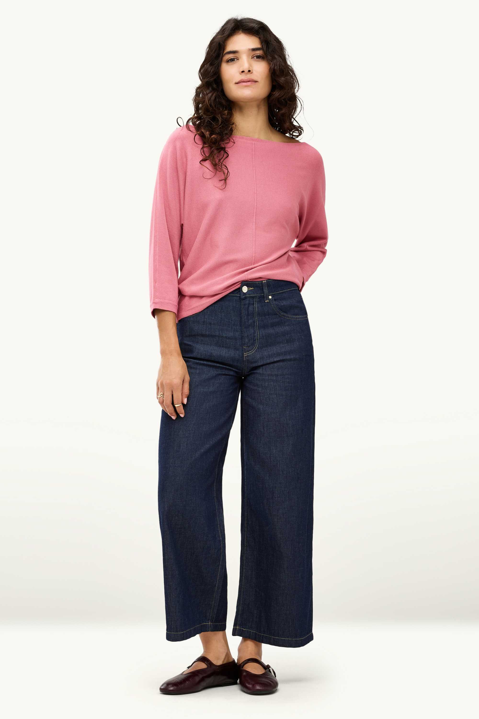 Fine knit jumper dark rose