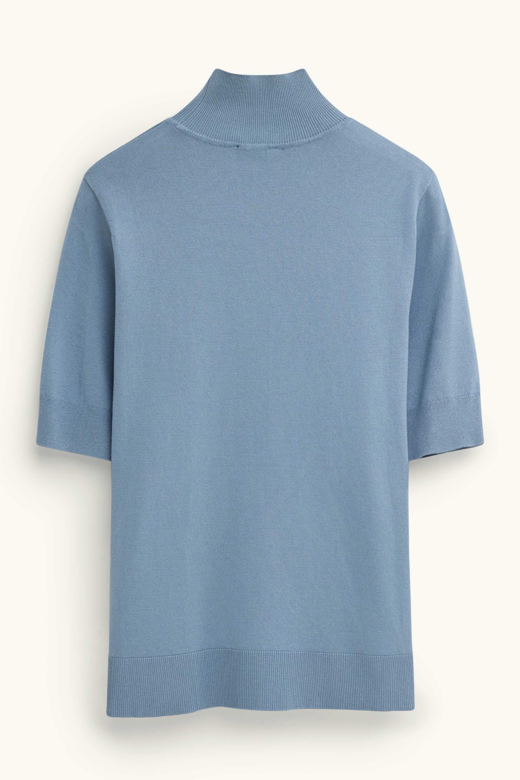 Knitted jumper - short sleeve blue