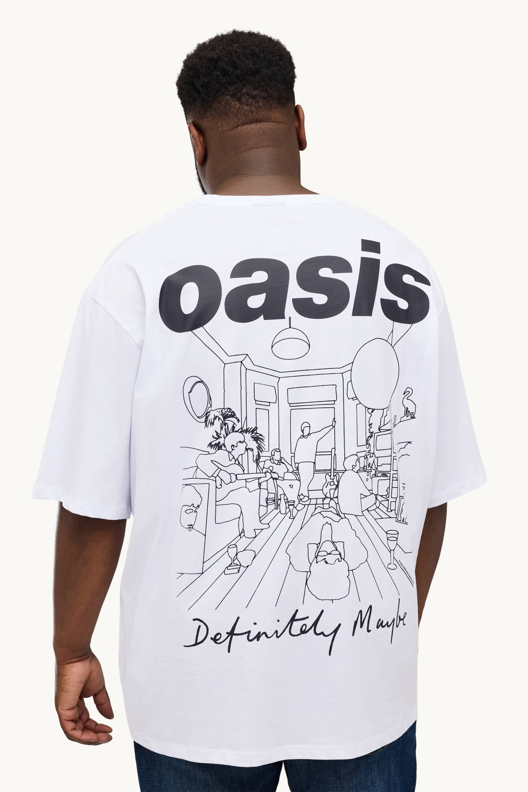 T-shirt - oversized - Oasis white / black