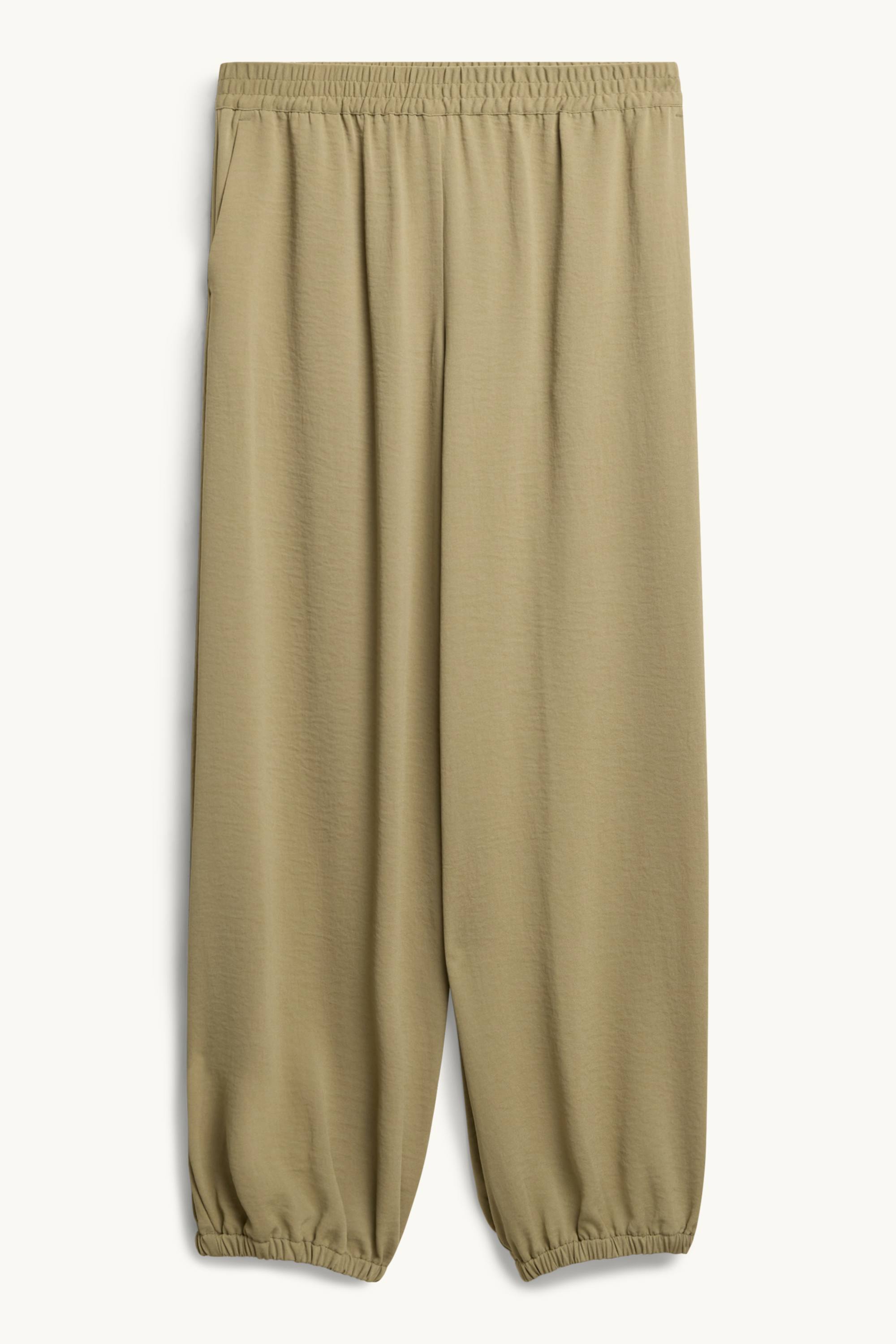Harem trousers - mid-rise waist - balloon leg green