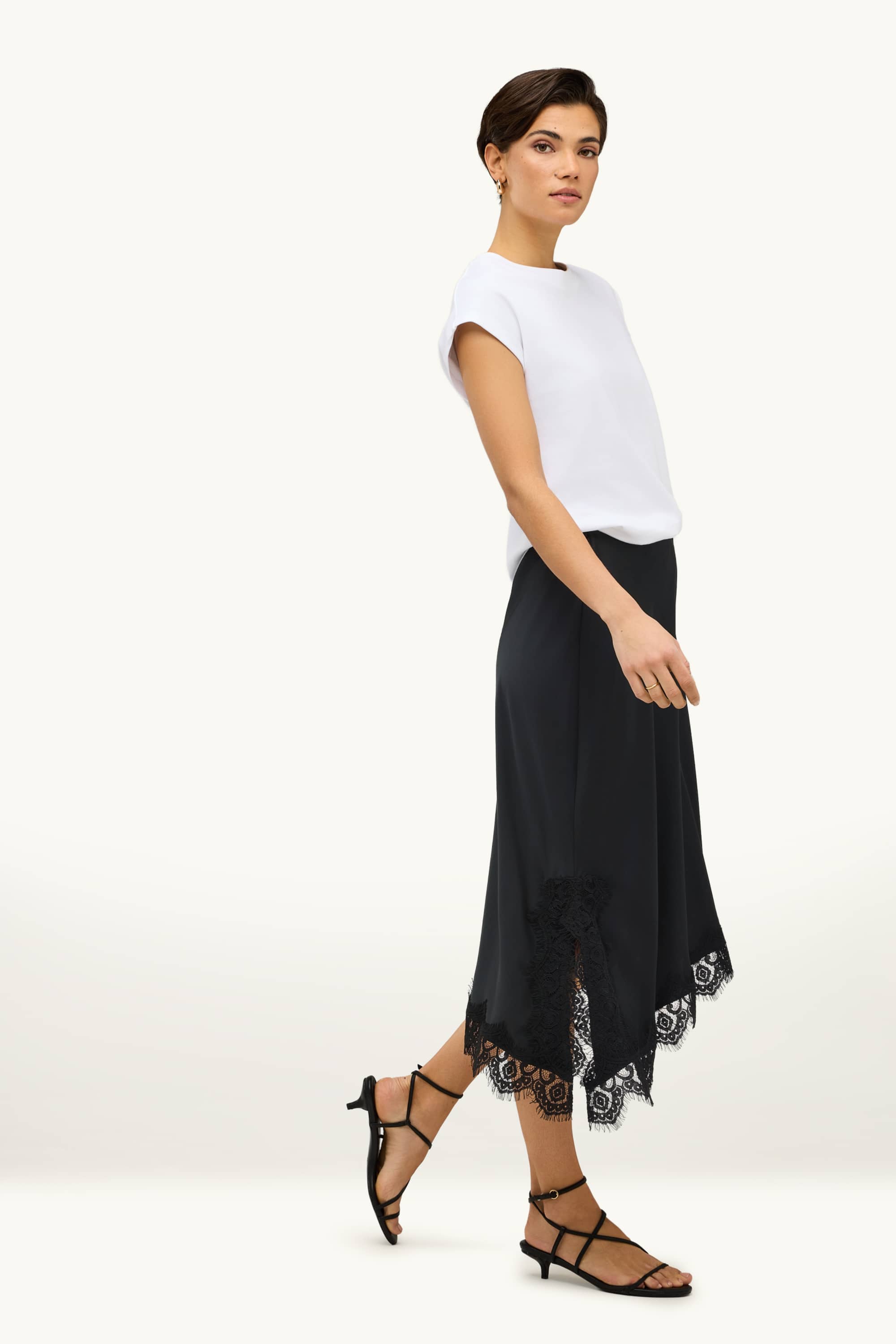 Satin skirt black