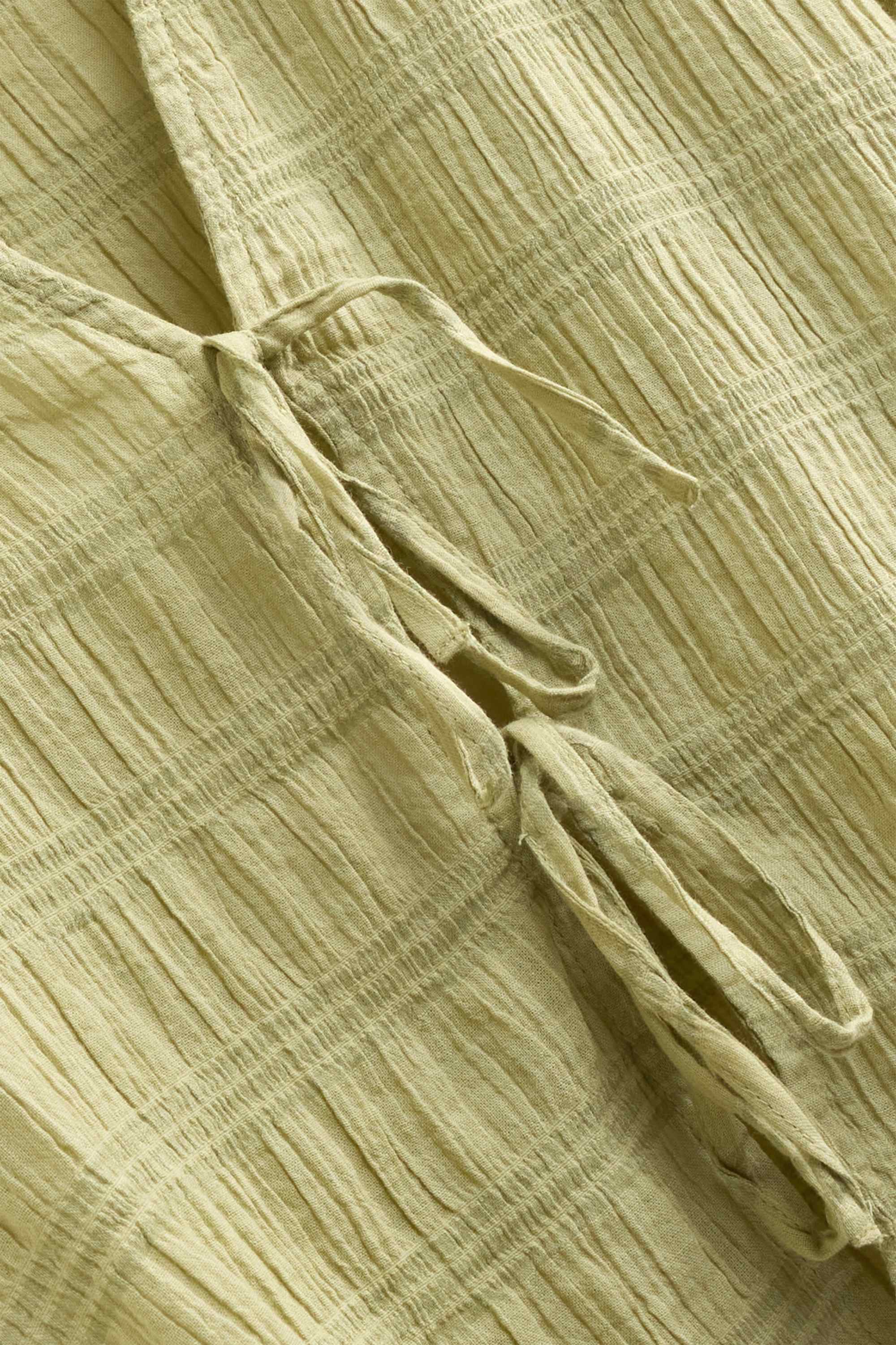 Cropped blouse - smocked light green
