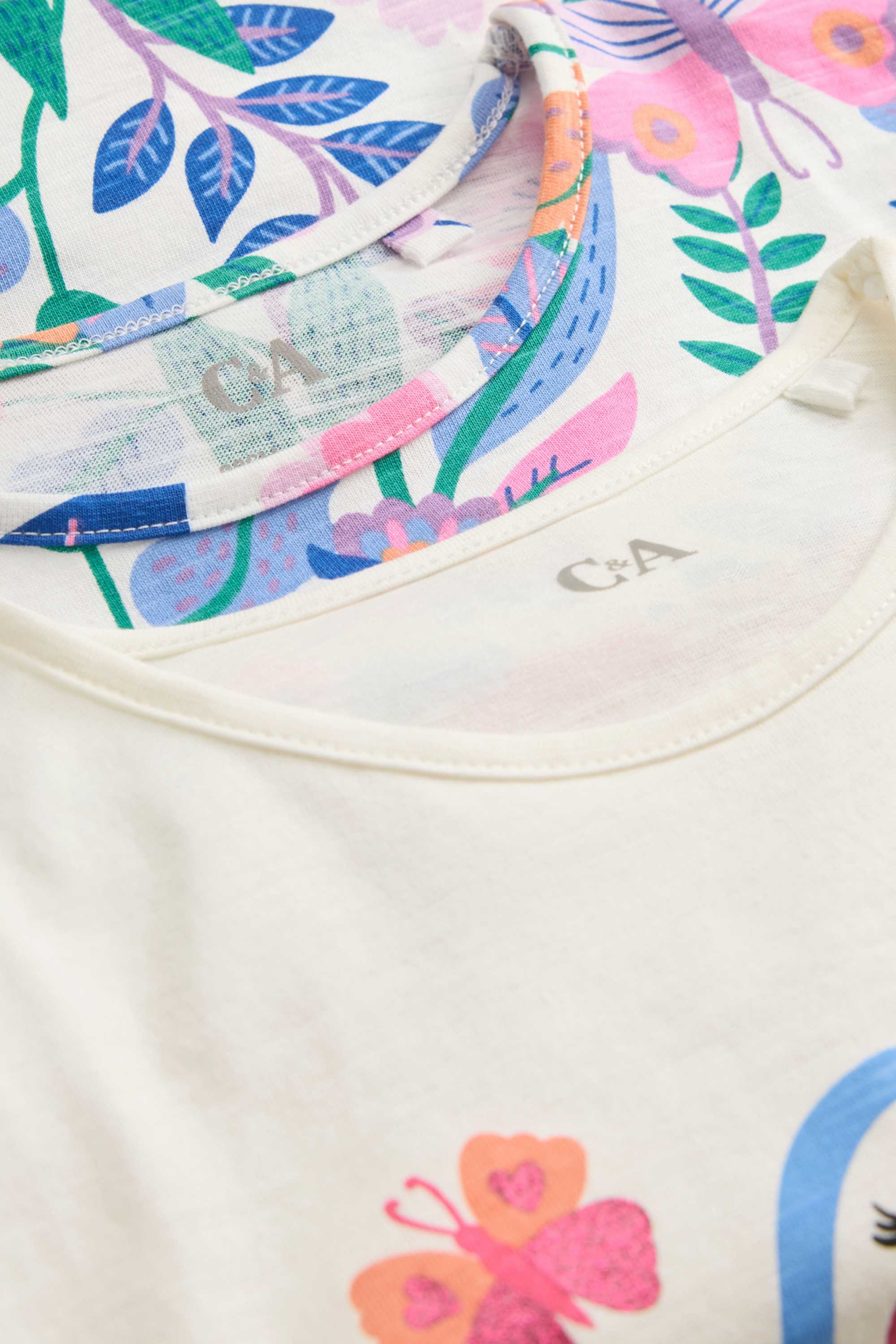Multipack of 2 - bird and flowers - short sleeve T-shirt cremewhite