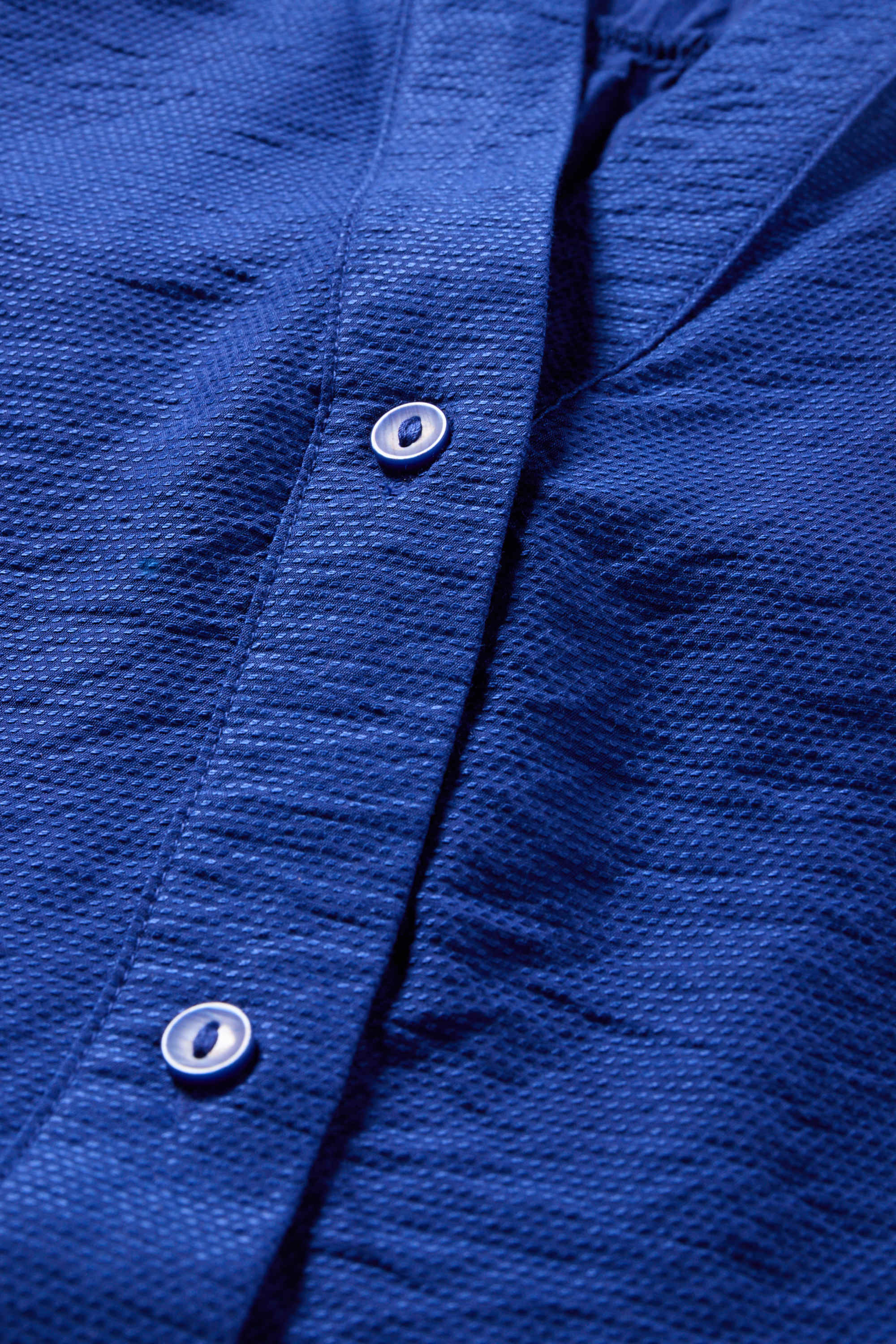 V-neck blouse - textured dark blue