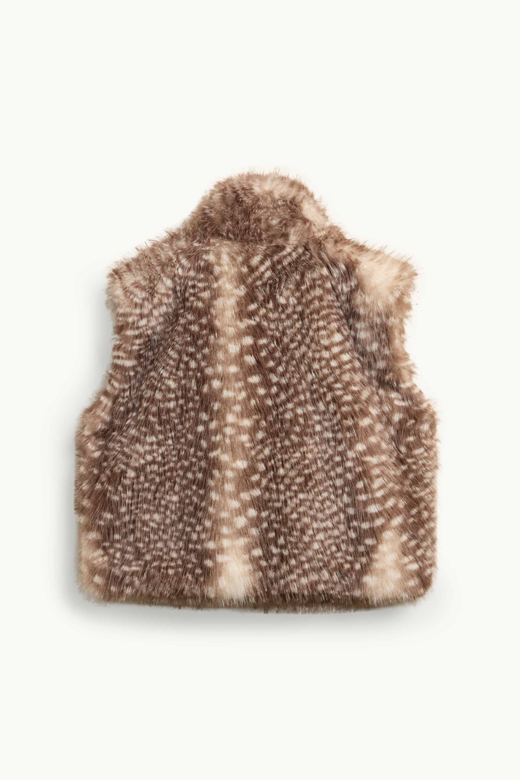 Faux fur gilet brown / beige