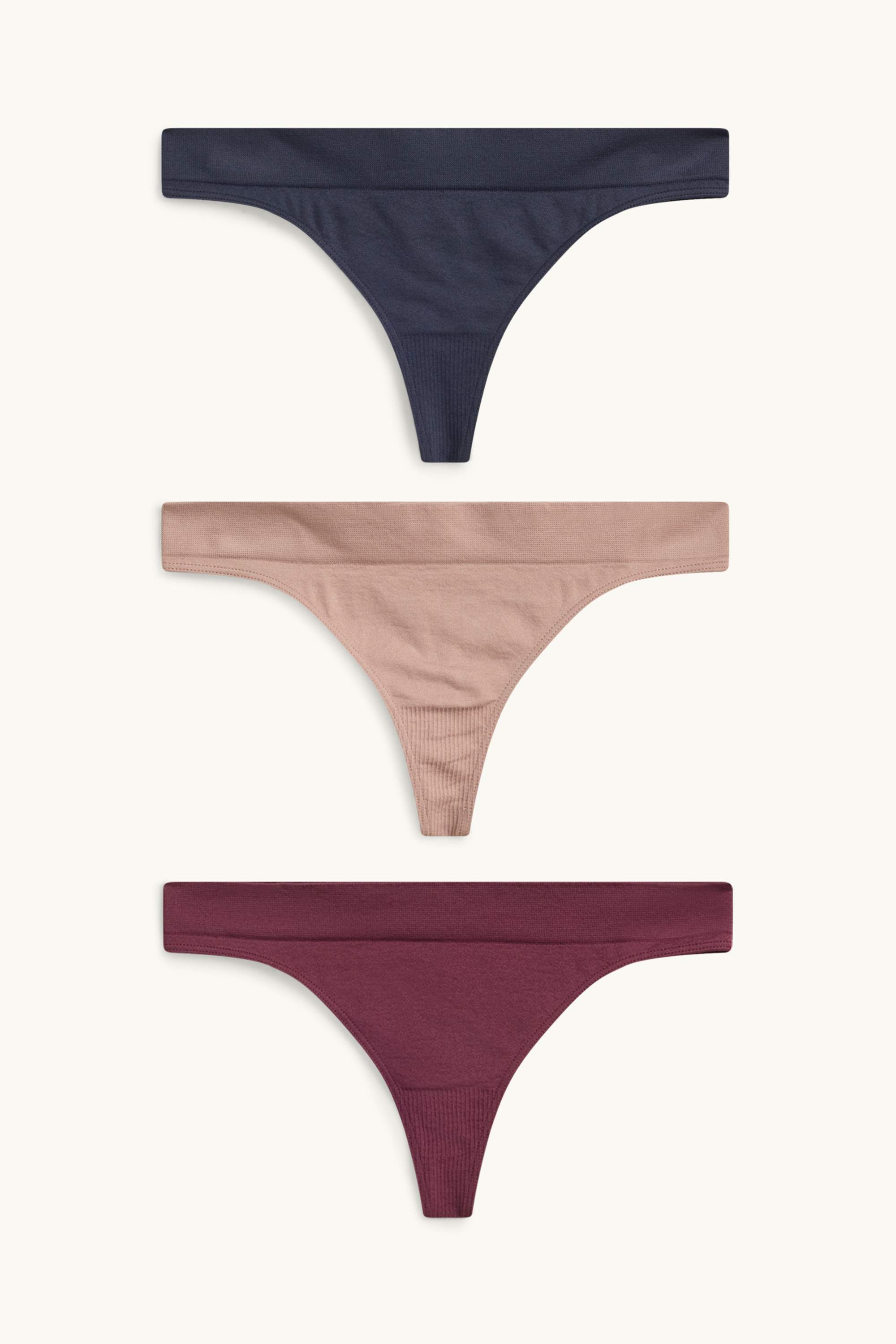 Multipack of 3 - thong - seamless dark red