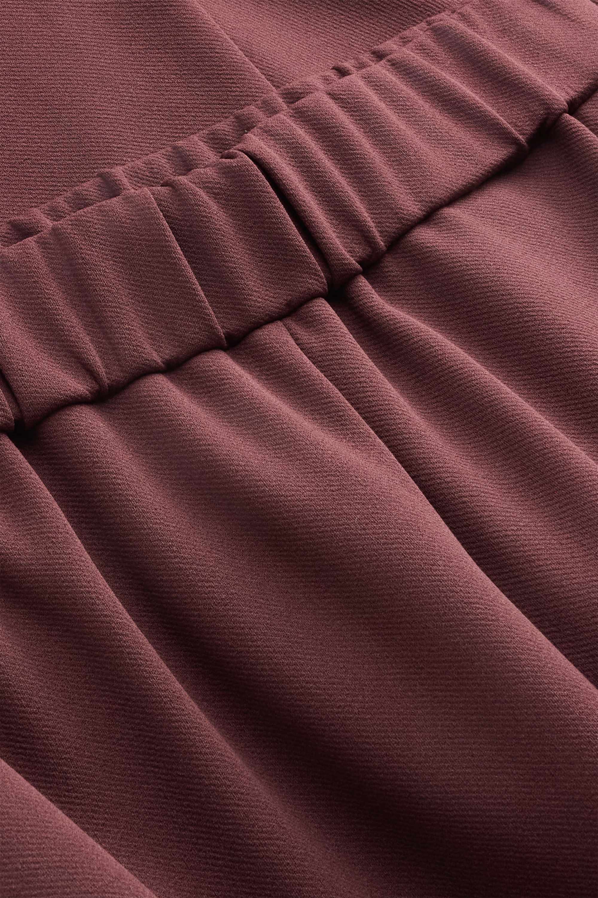 Business trousers - mid-rise waist - wide leg bordeaux