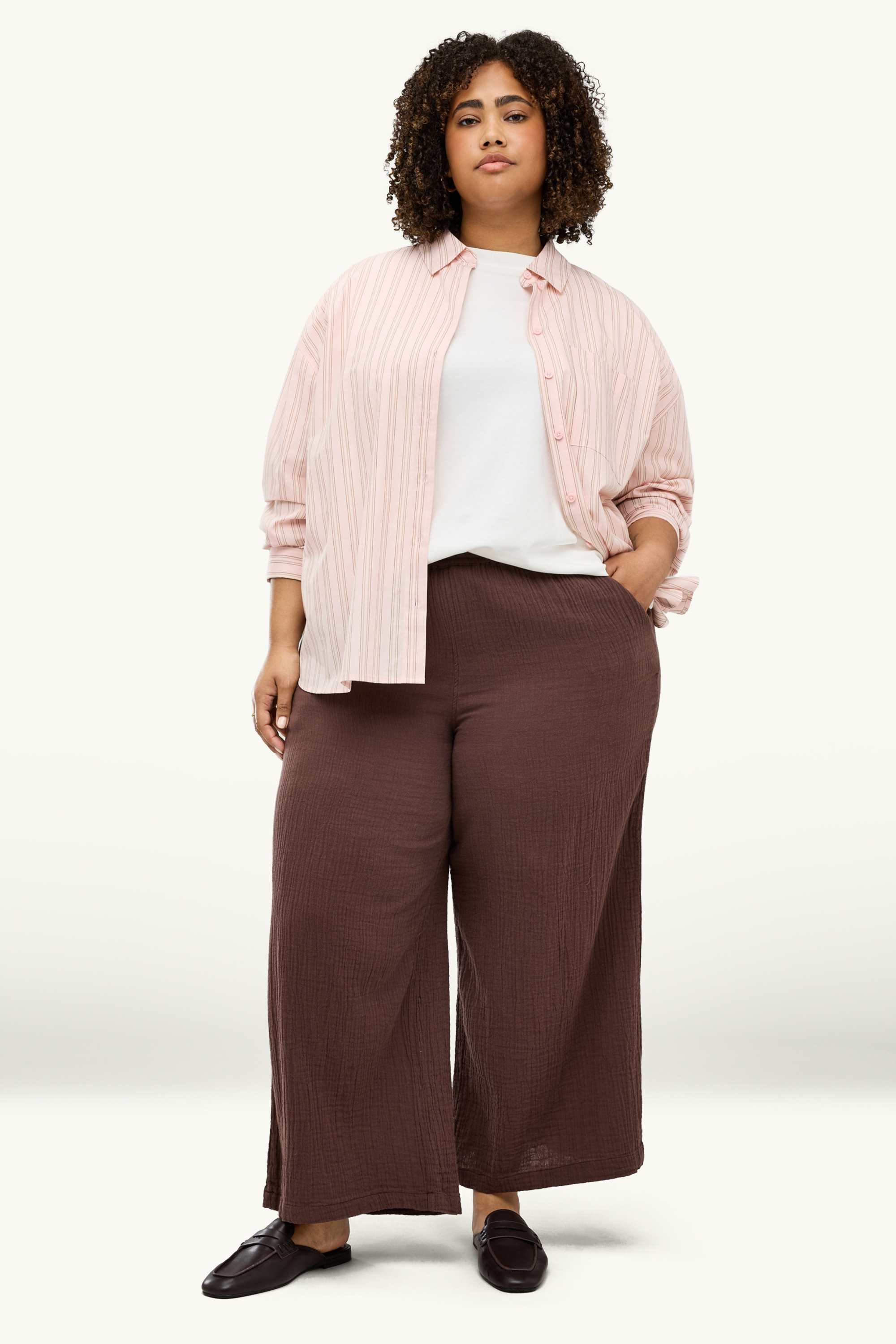 Shirt blouse - striped rose